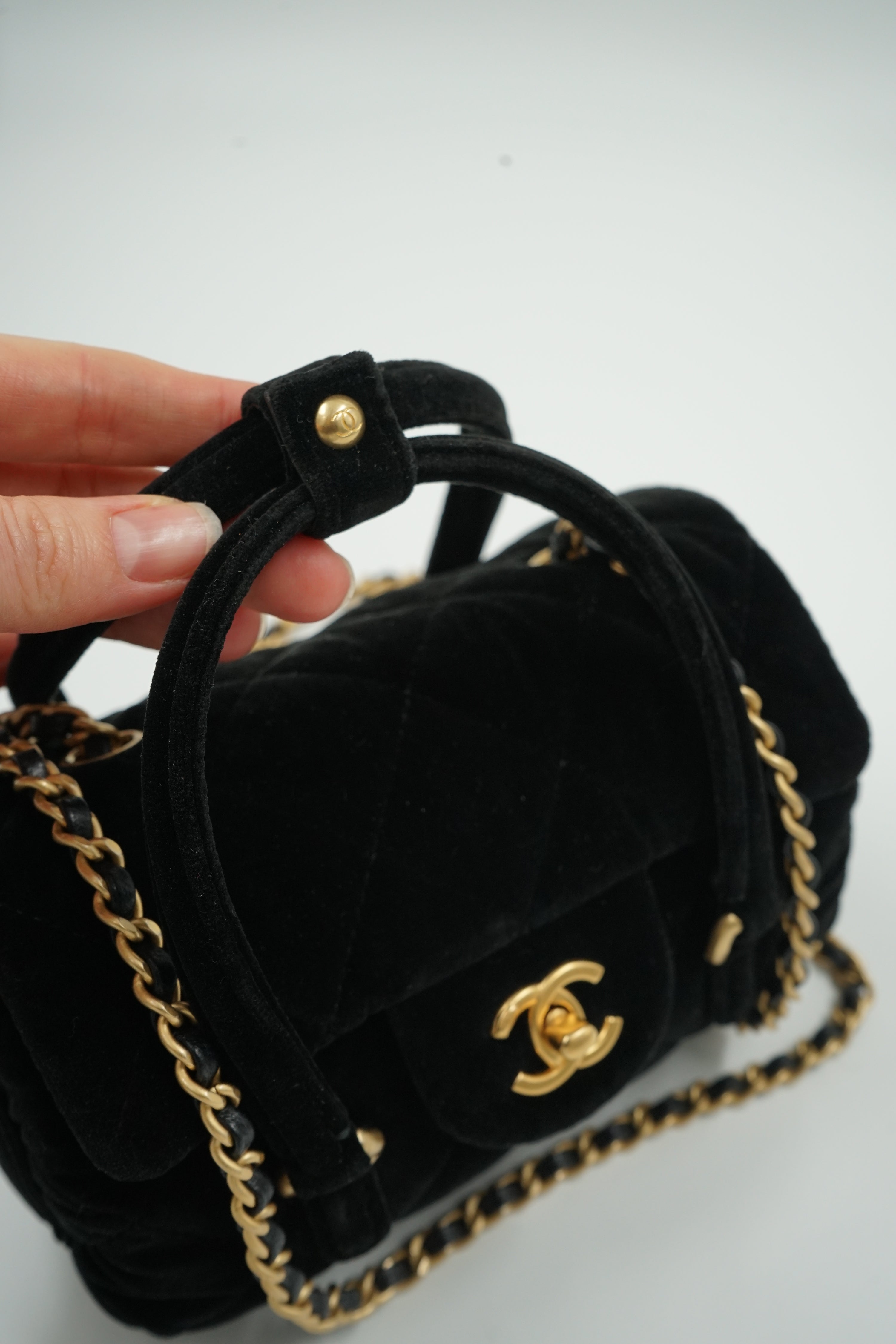 Chanel Small Velvet Barrel Bag