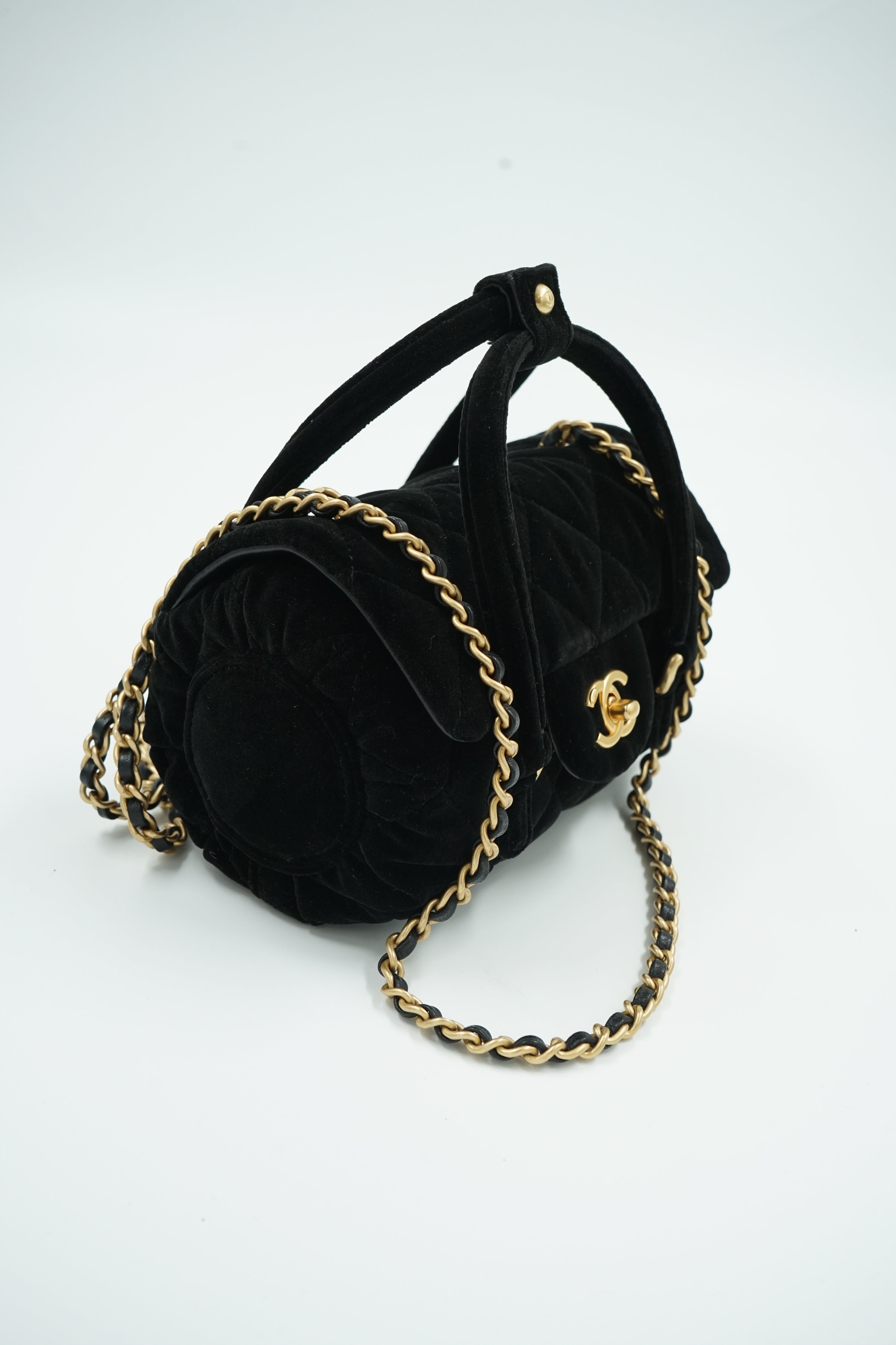 Chanel Small Velvet Barrel Bag