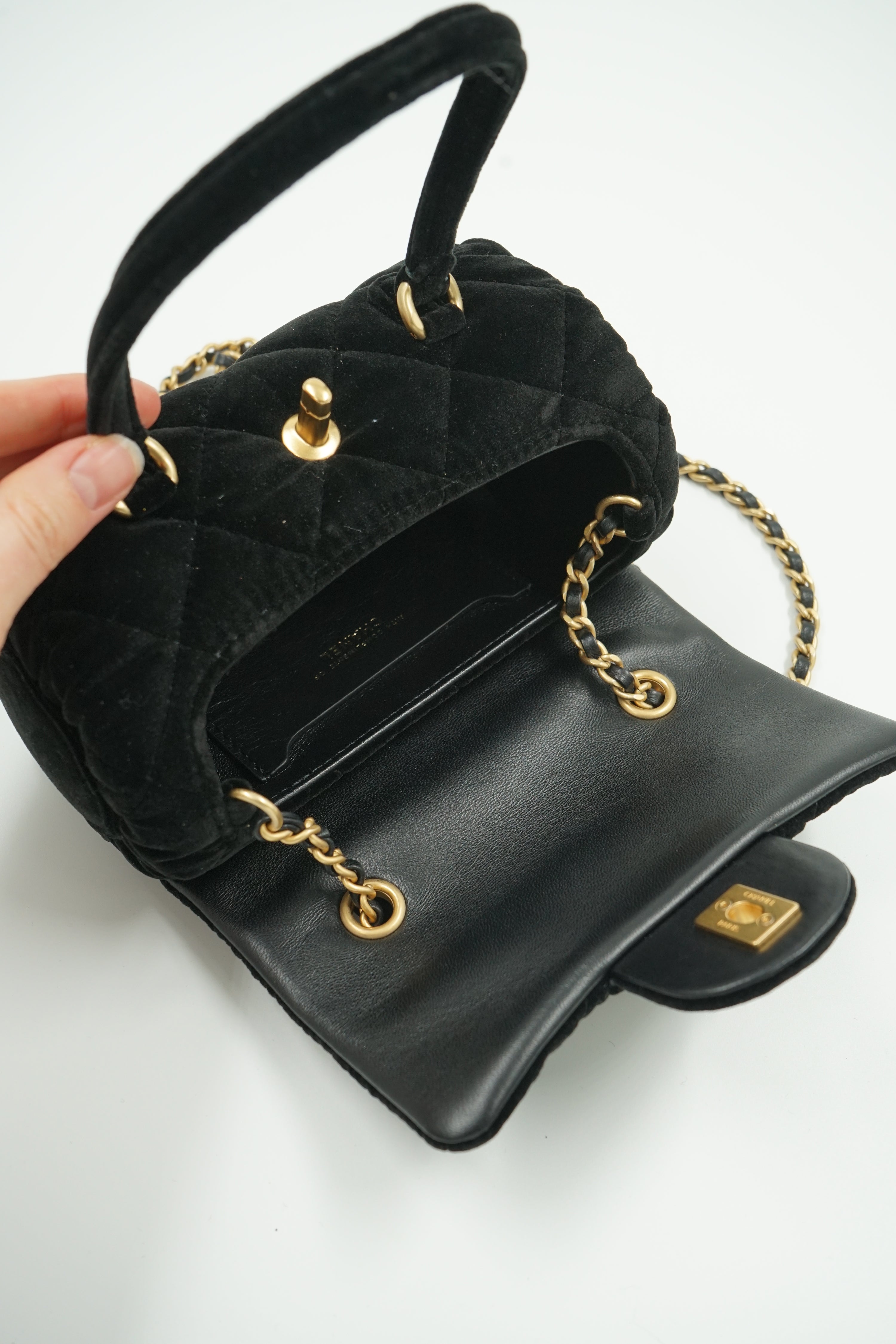 Chanel Small Velvet Barrel Bag