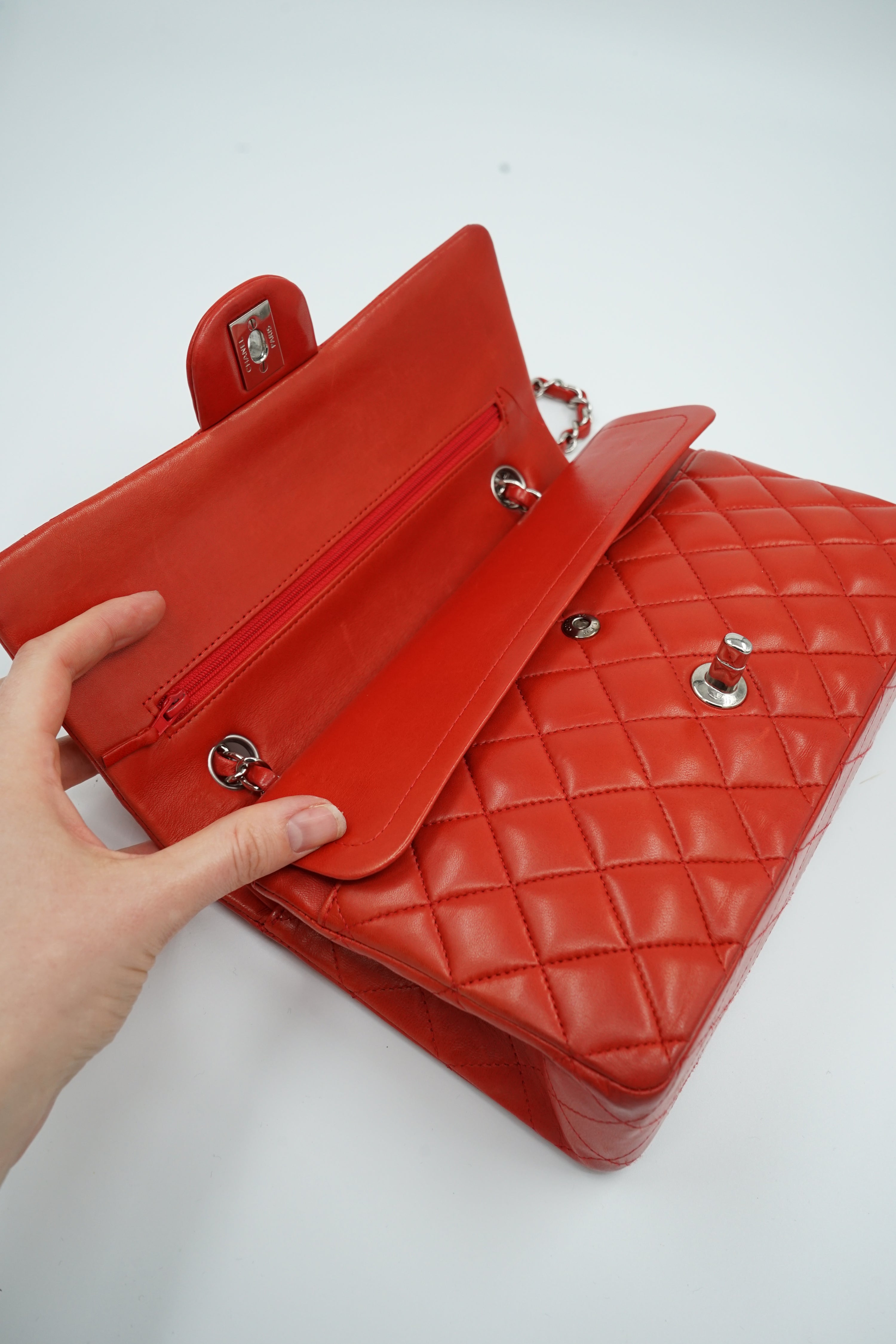 Chanel Red Medium Double Flap Bag