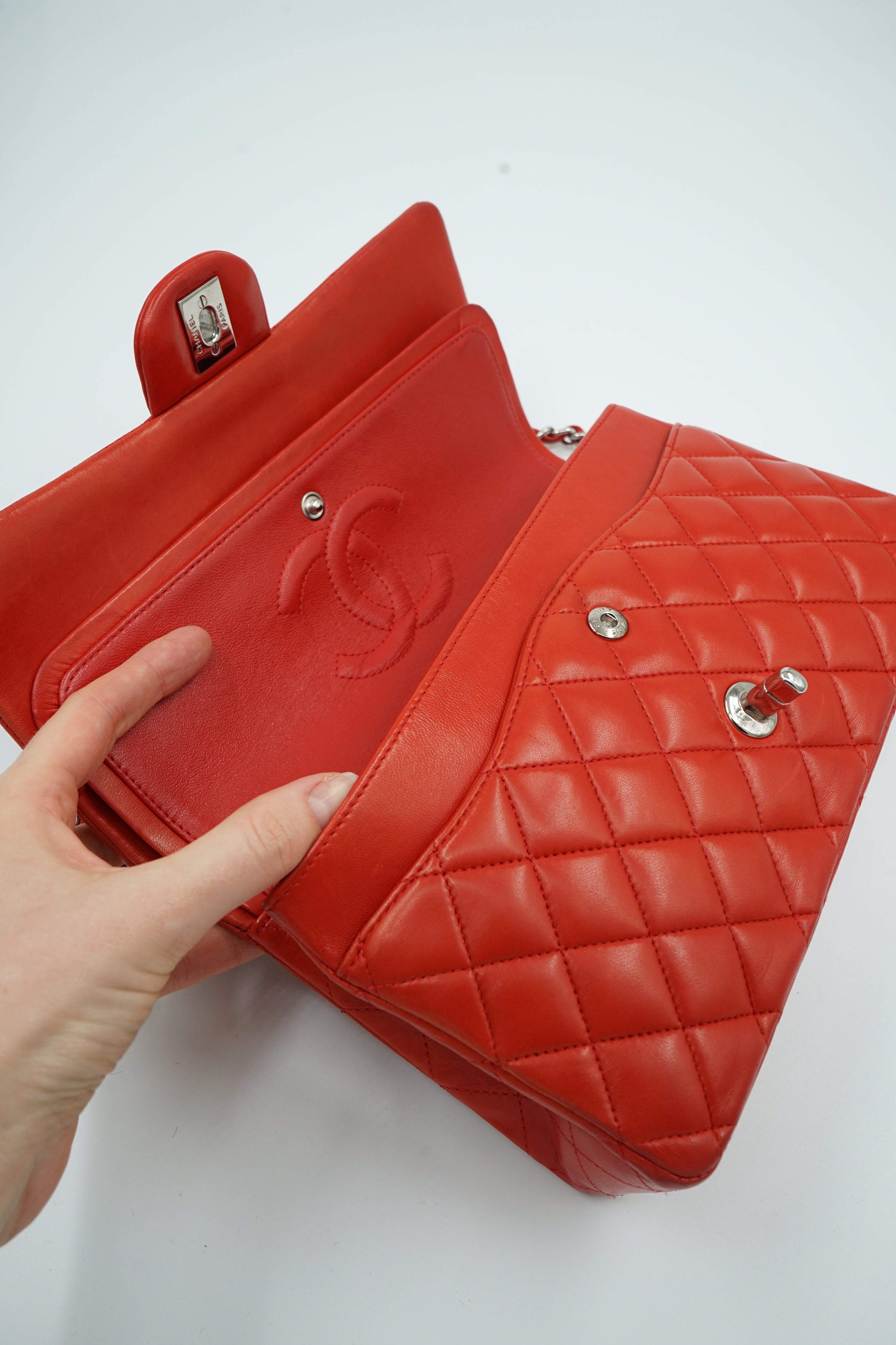 Chanel Red Medium Double Flap Bag