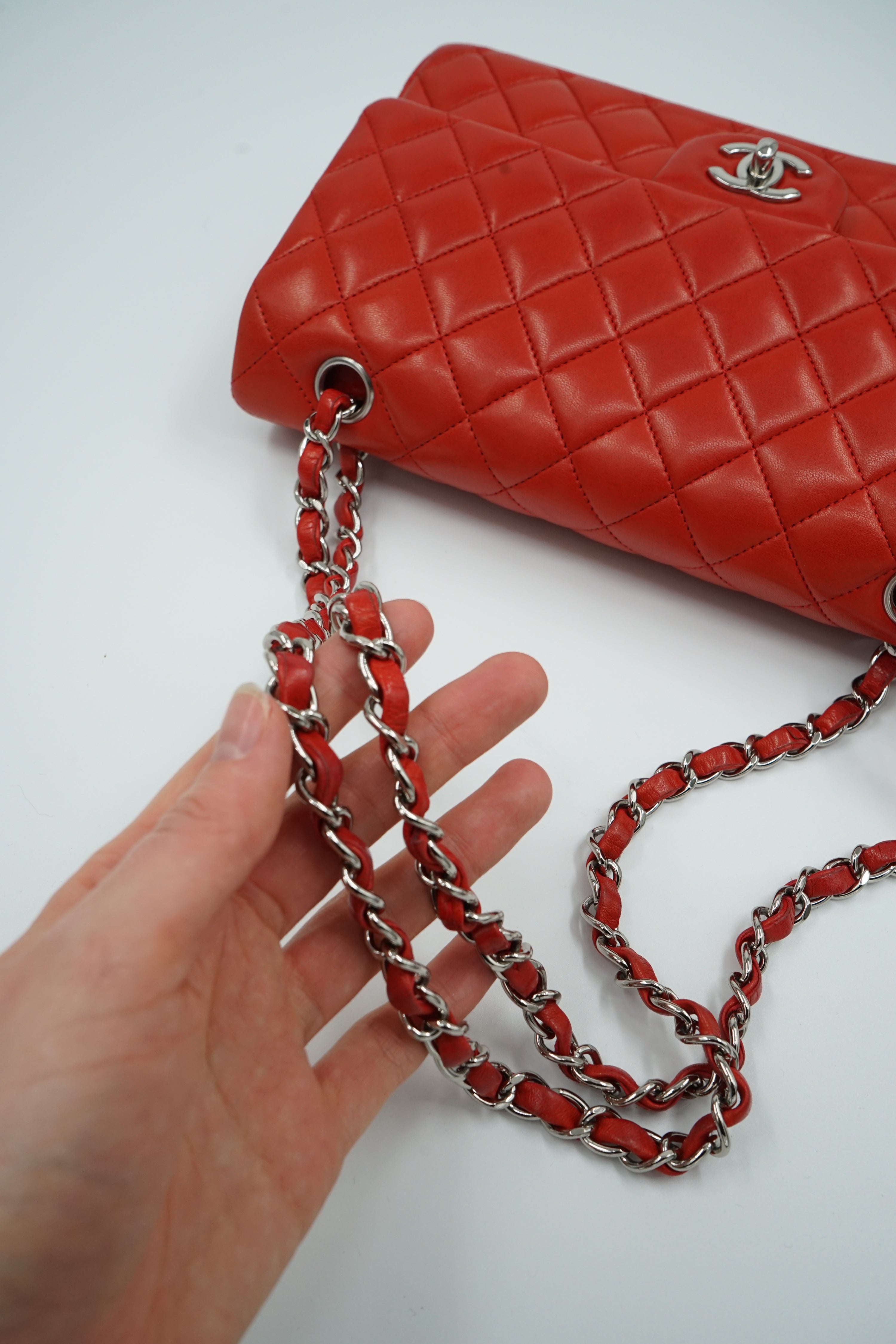 Chanel Red Medium Double Flap Bag