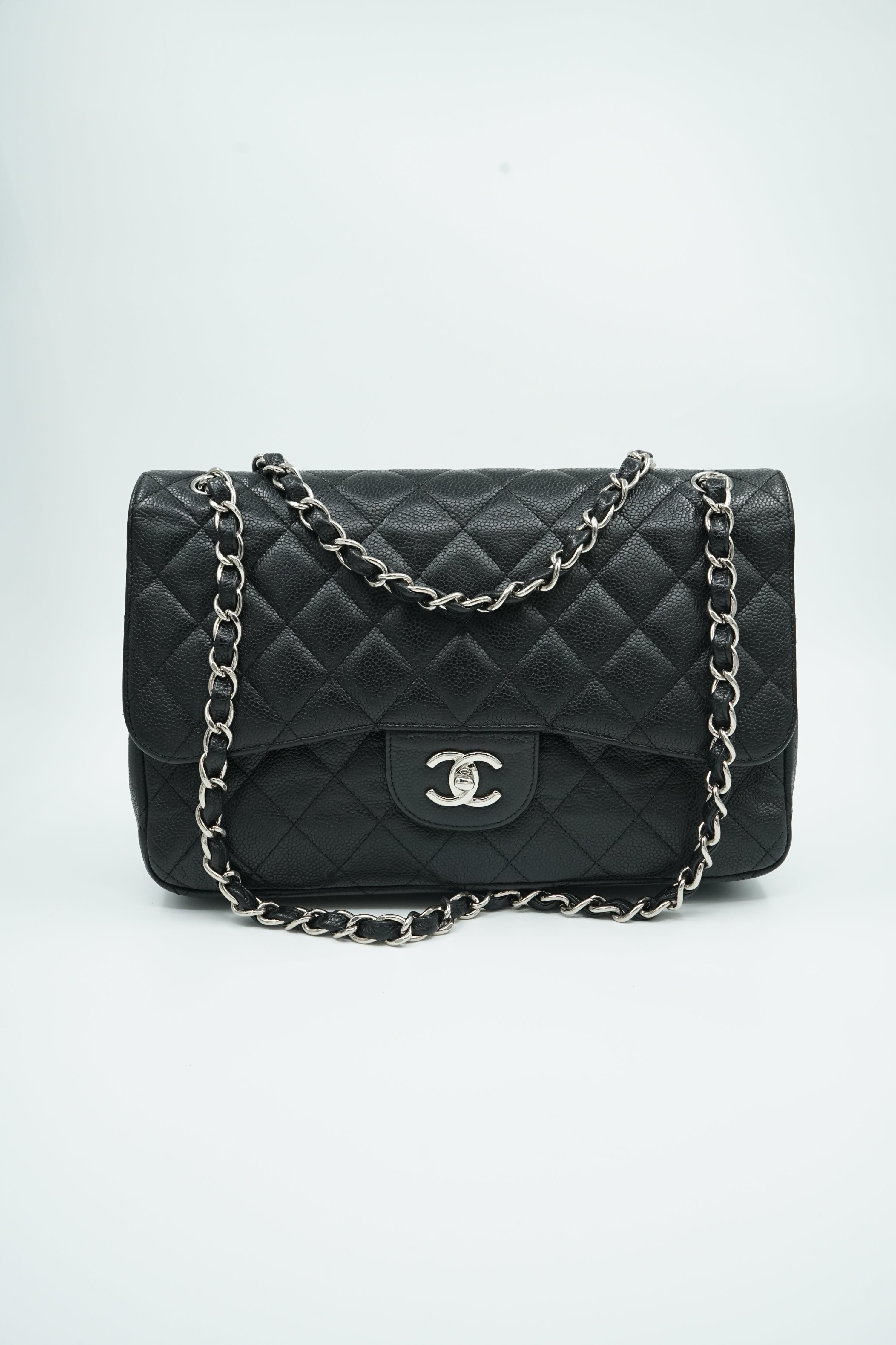 Chanel Jumbo Double Flap Bag Caviar Leather Black