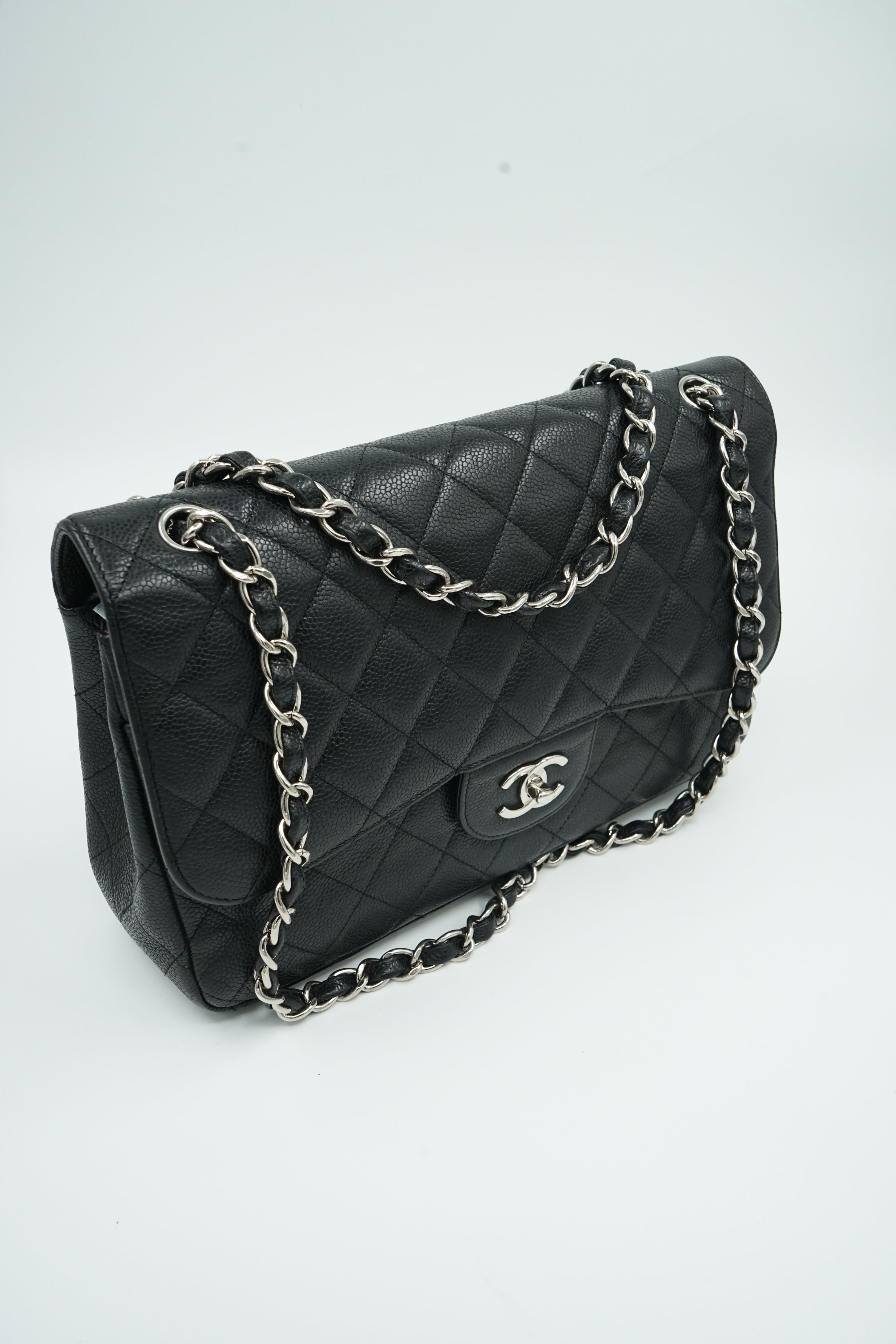 Chanel Jumbo Double Flap Bag Caviar Leather Black