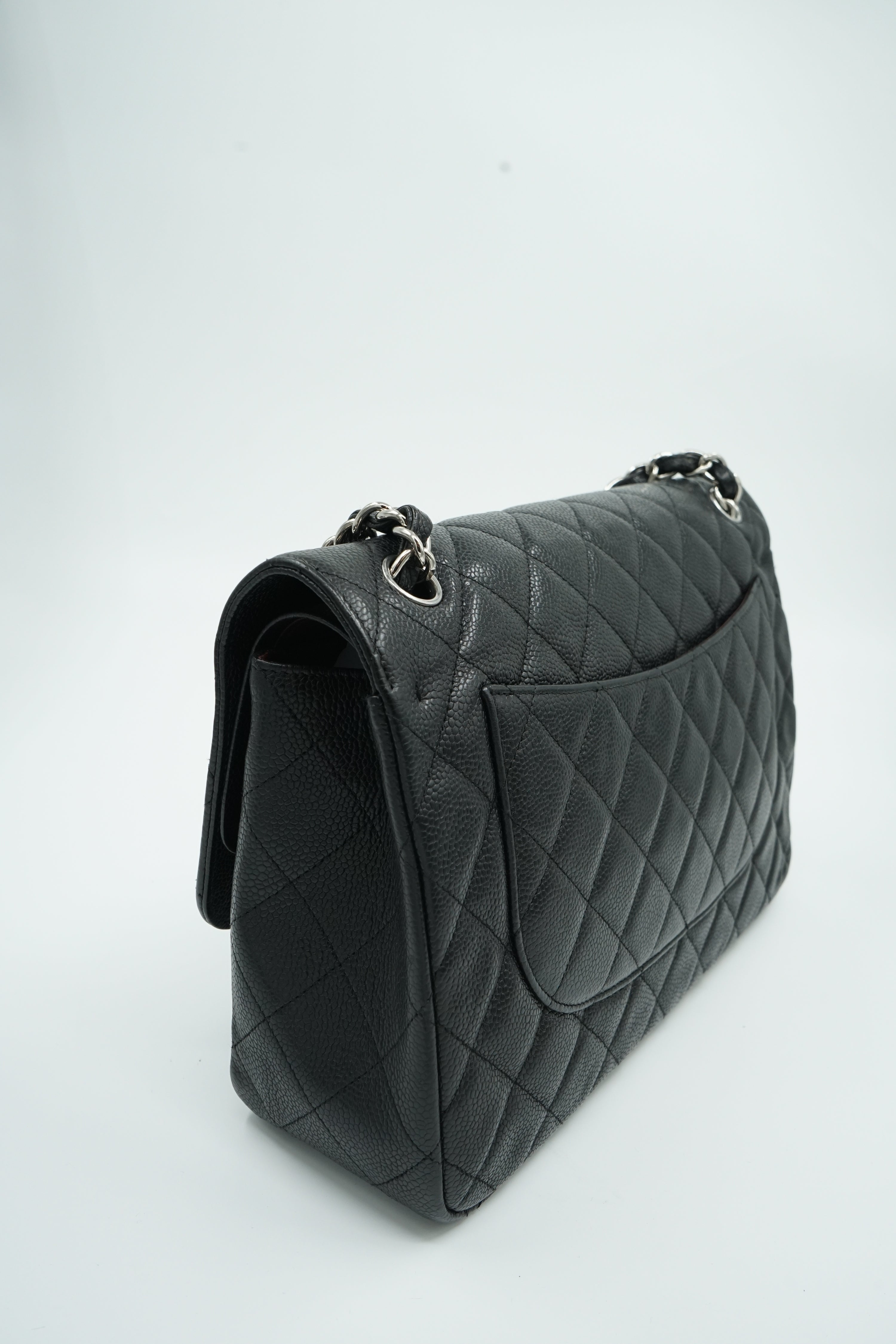 Chanel Jumbo Double Flap Bag Caviar Leather Black
