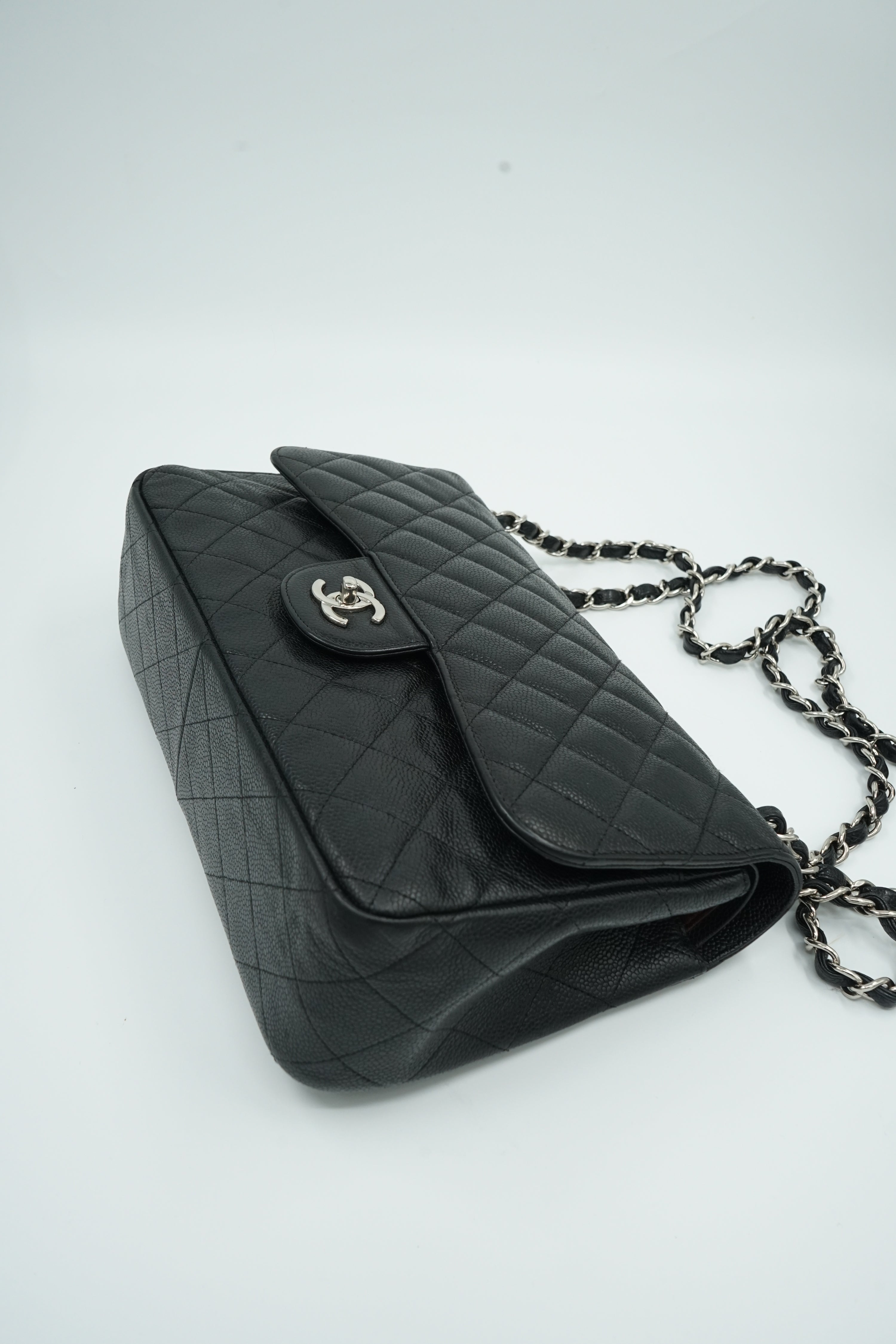 Chanel Jumbo Double Flap Bag Caviar Leather Black
