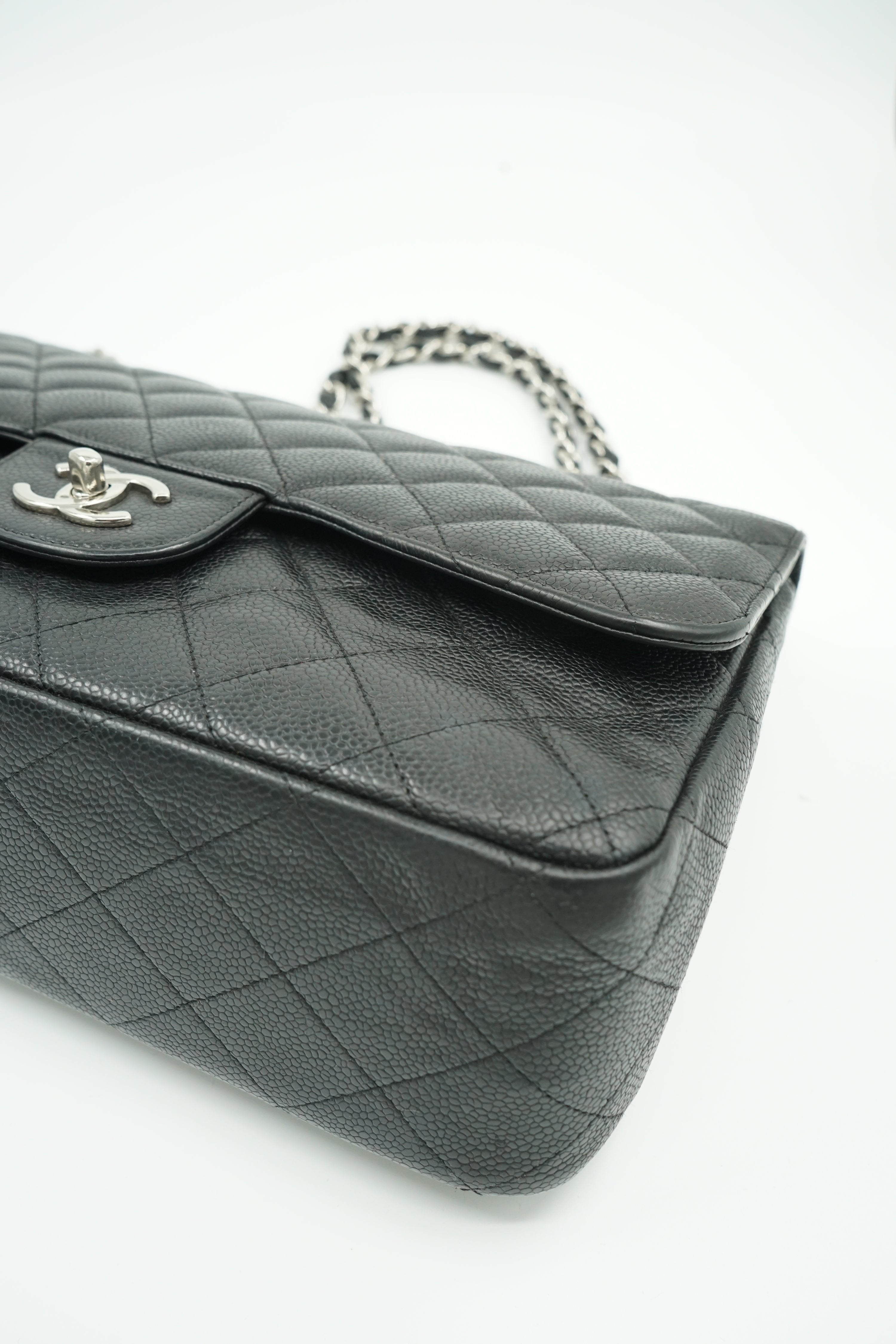 Chanel Jumbo Double Flap Bag Caviar Leather Black