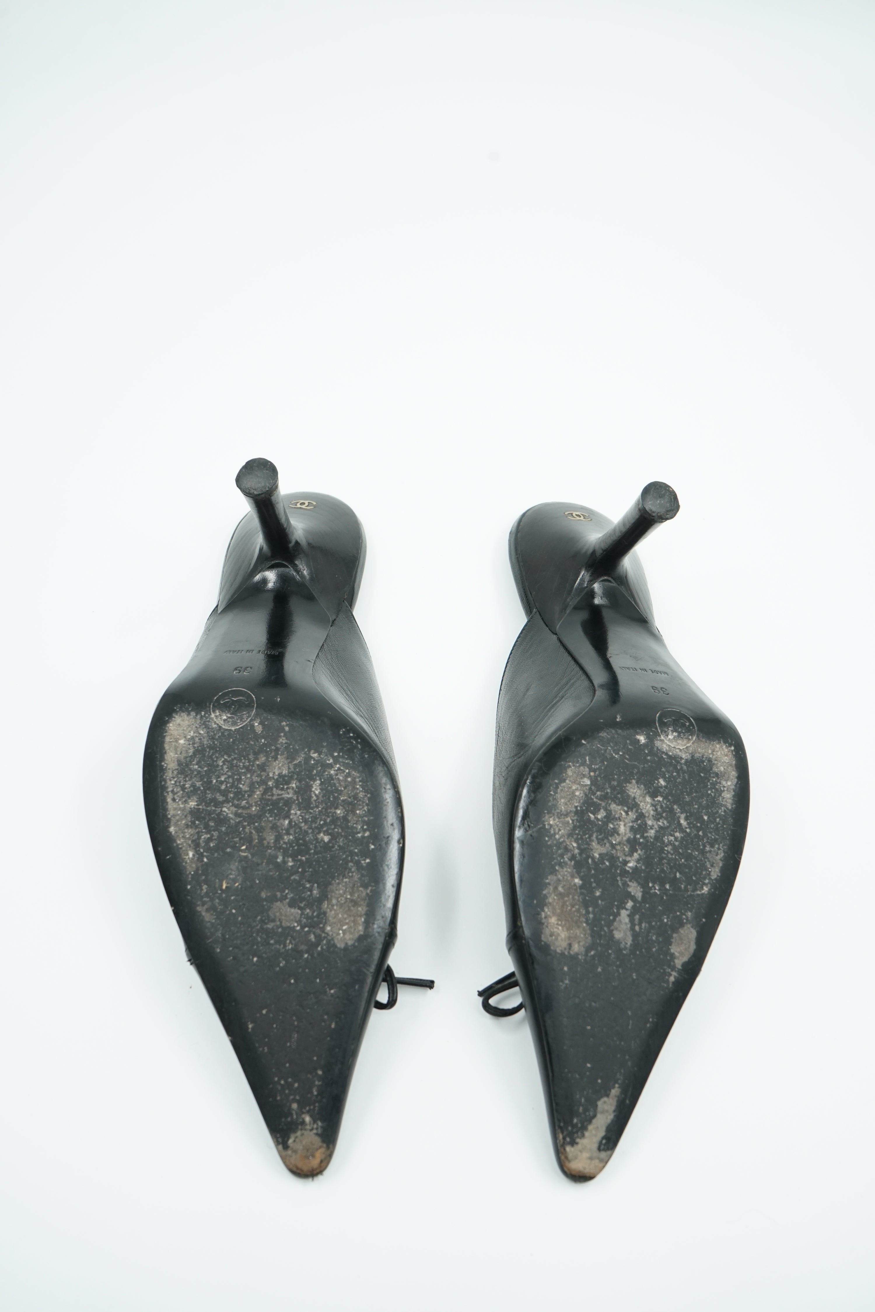 Chanel Logo Mules Black