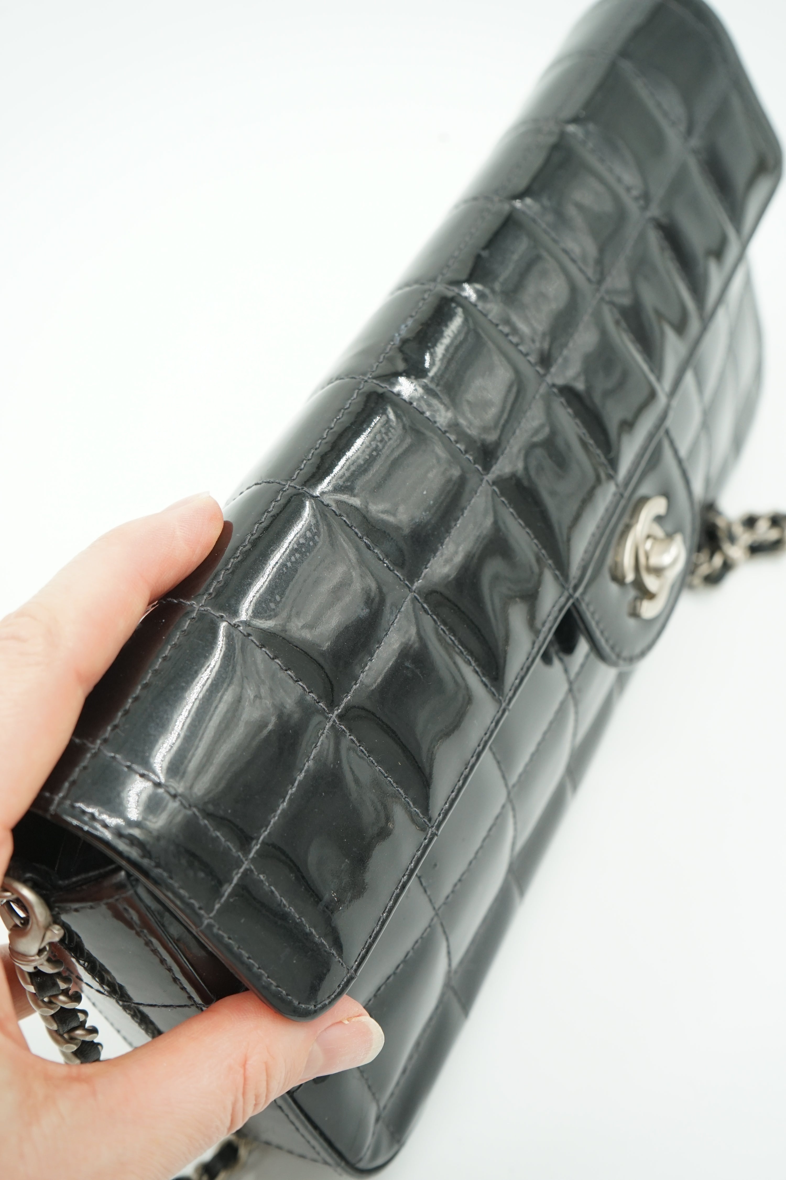 Chanel East West Black Patent Leather
