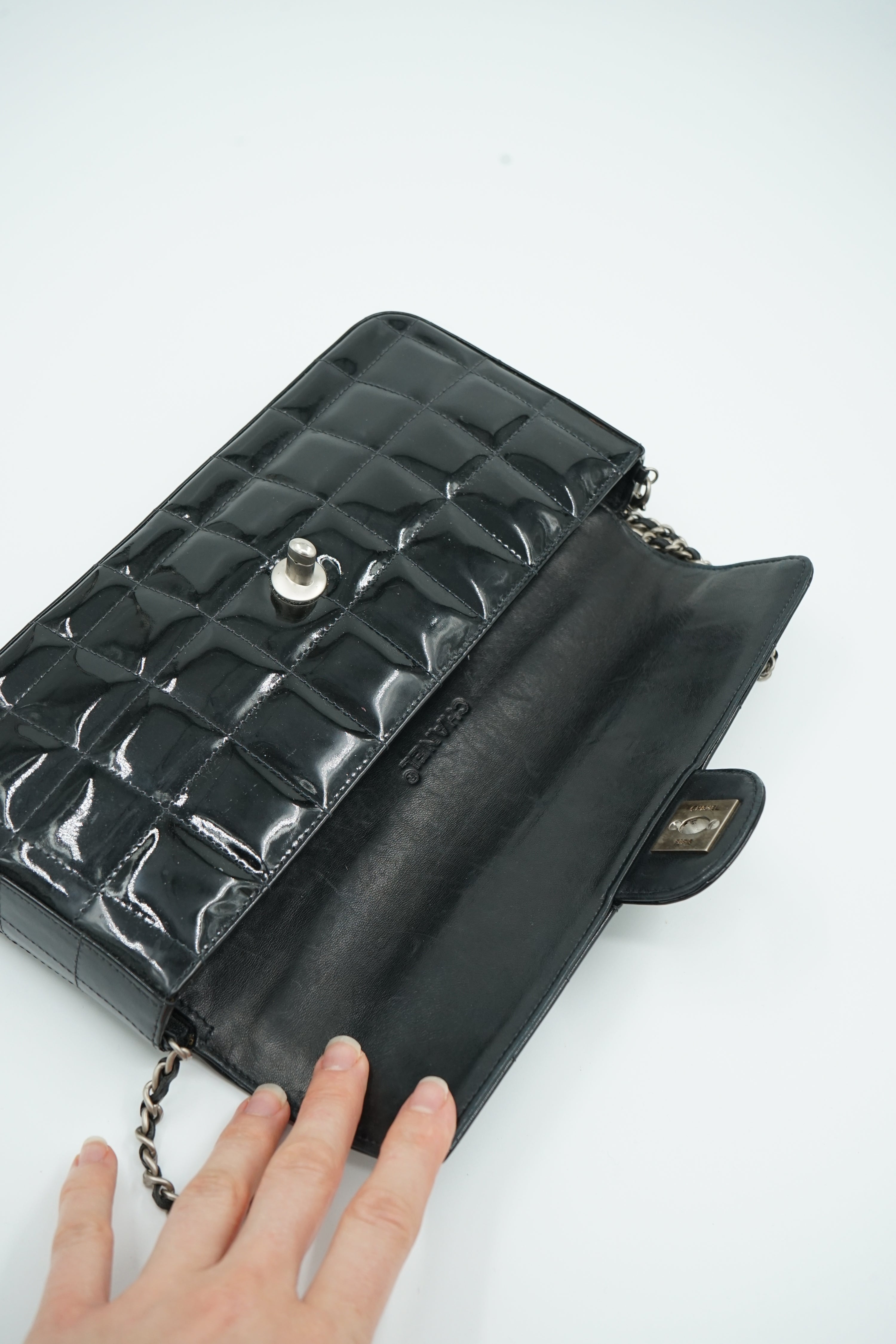 Chanel East West Black Patent Leather