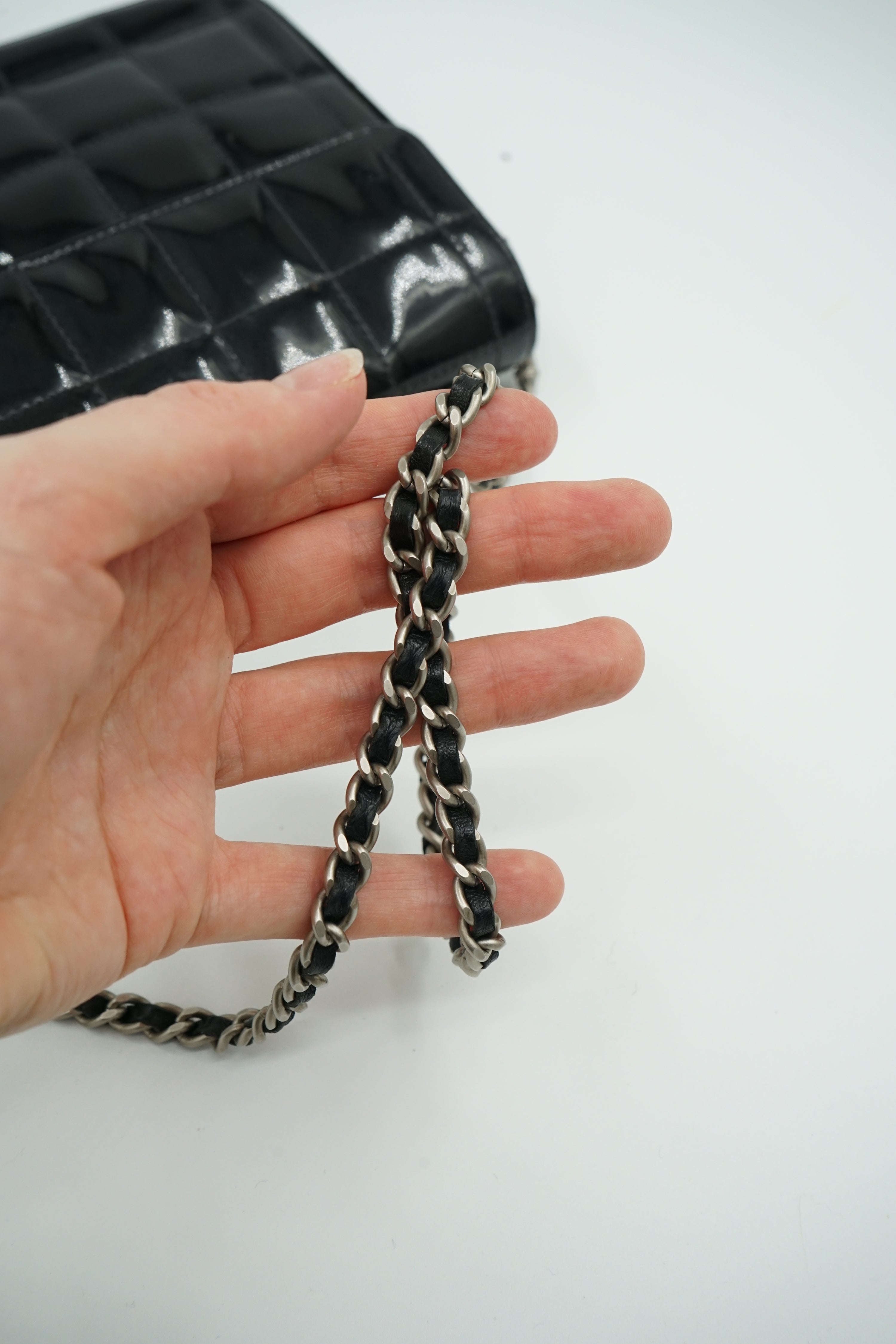 Chanel East West Black Patent Leather