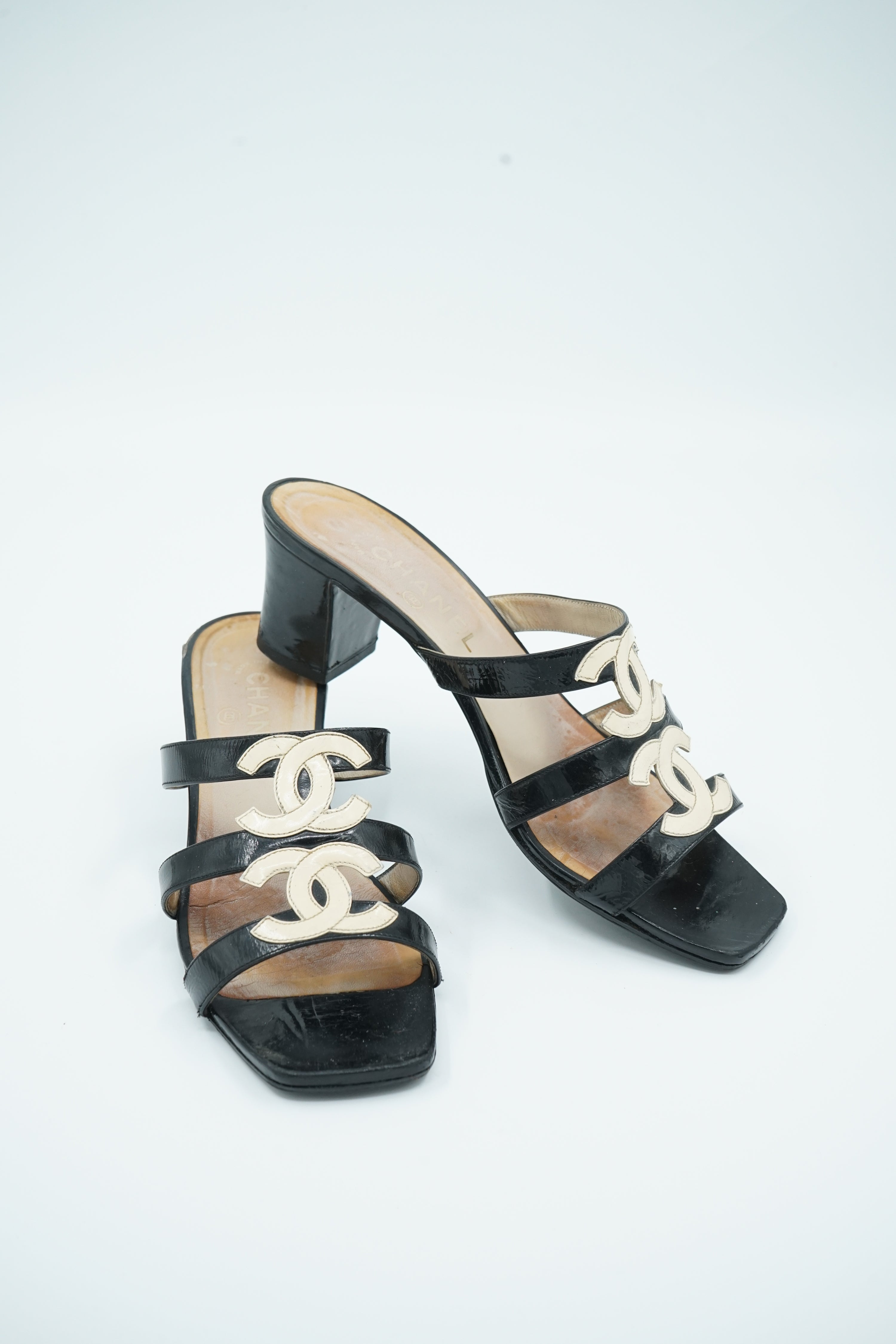 Chanel Double Logo Heels