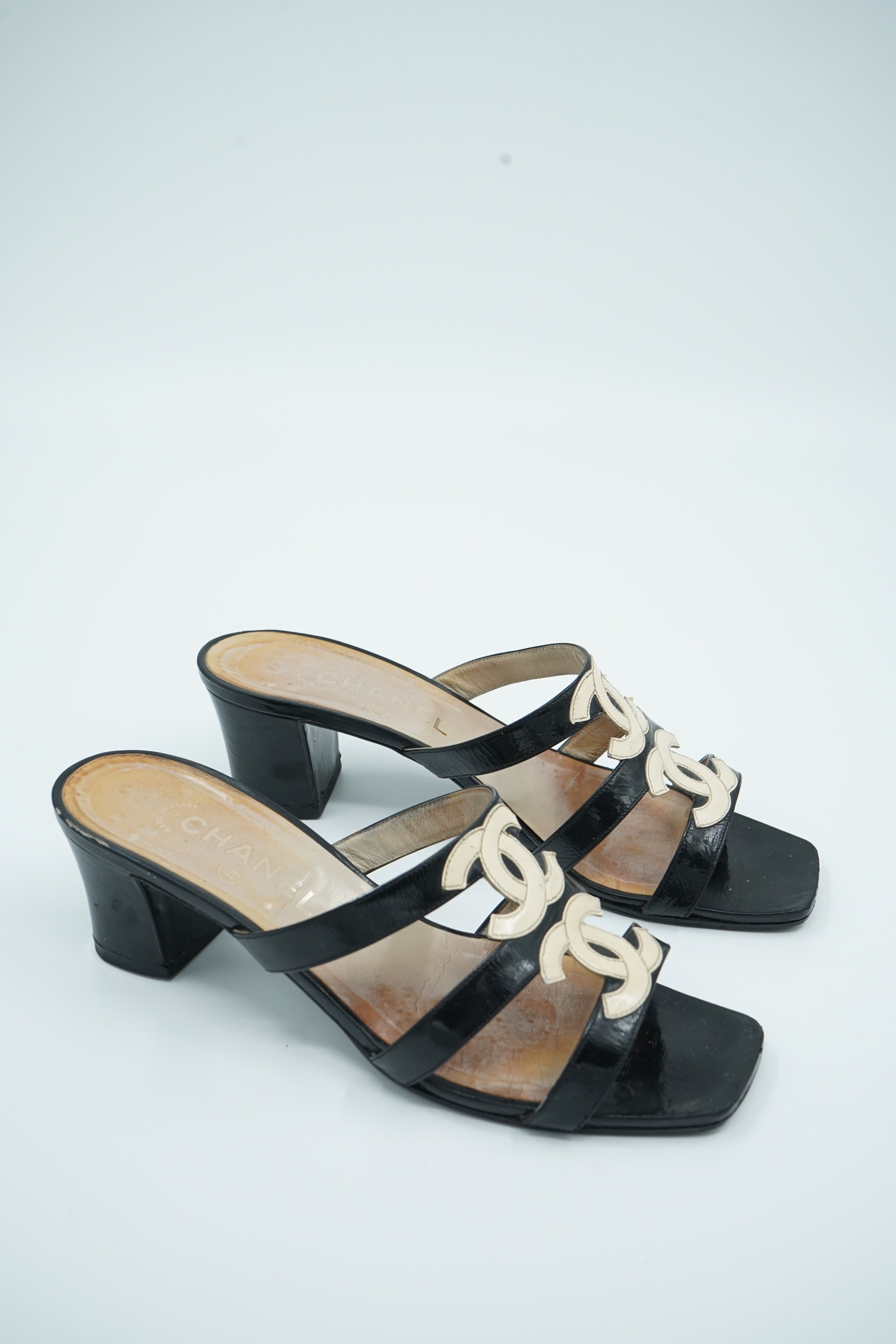 Chanel Double Logo Heels