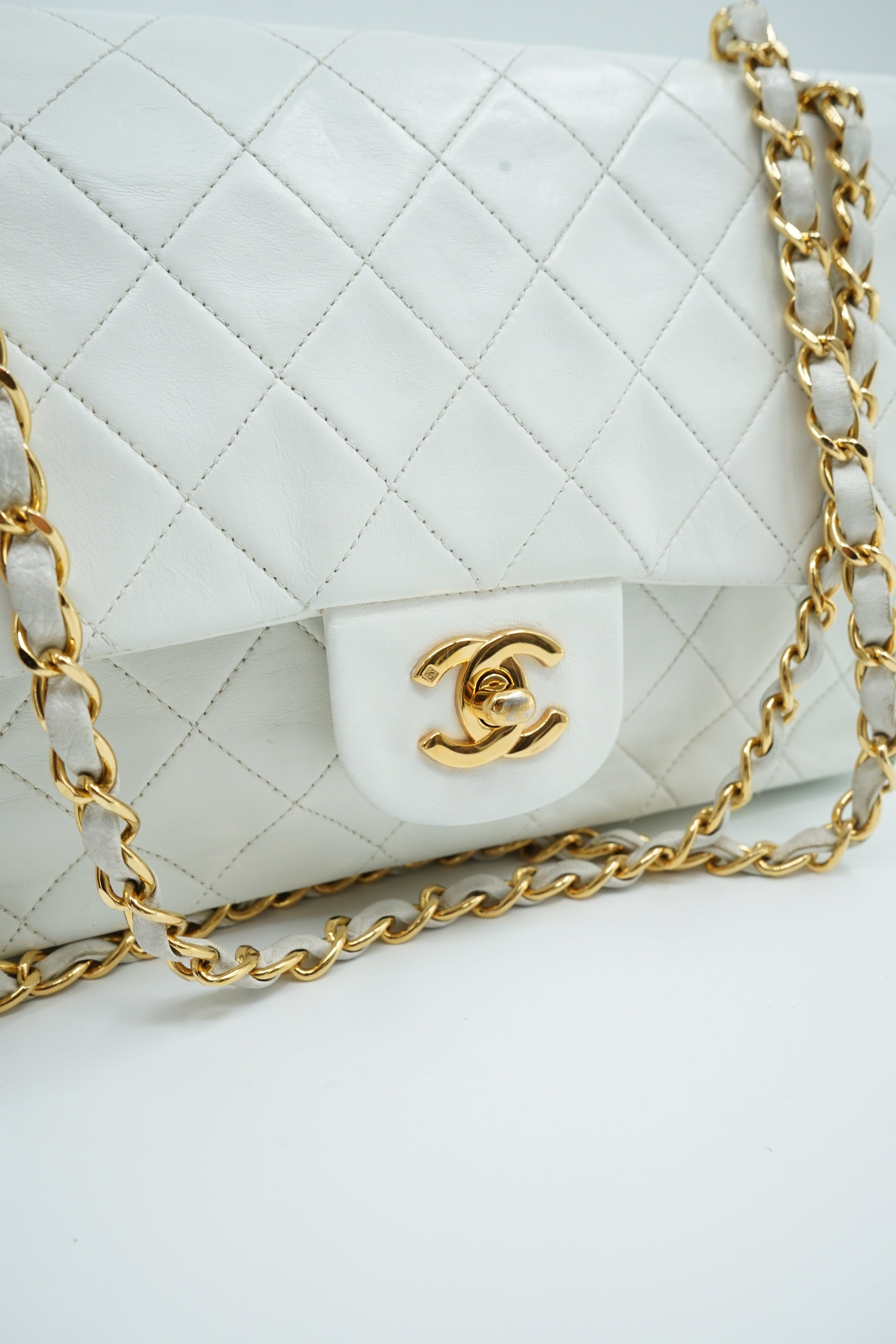 Chanel Medium Double Flap Bag White