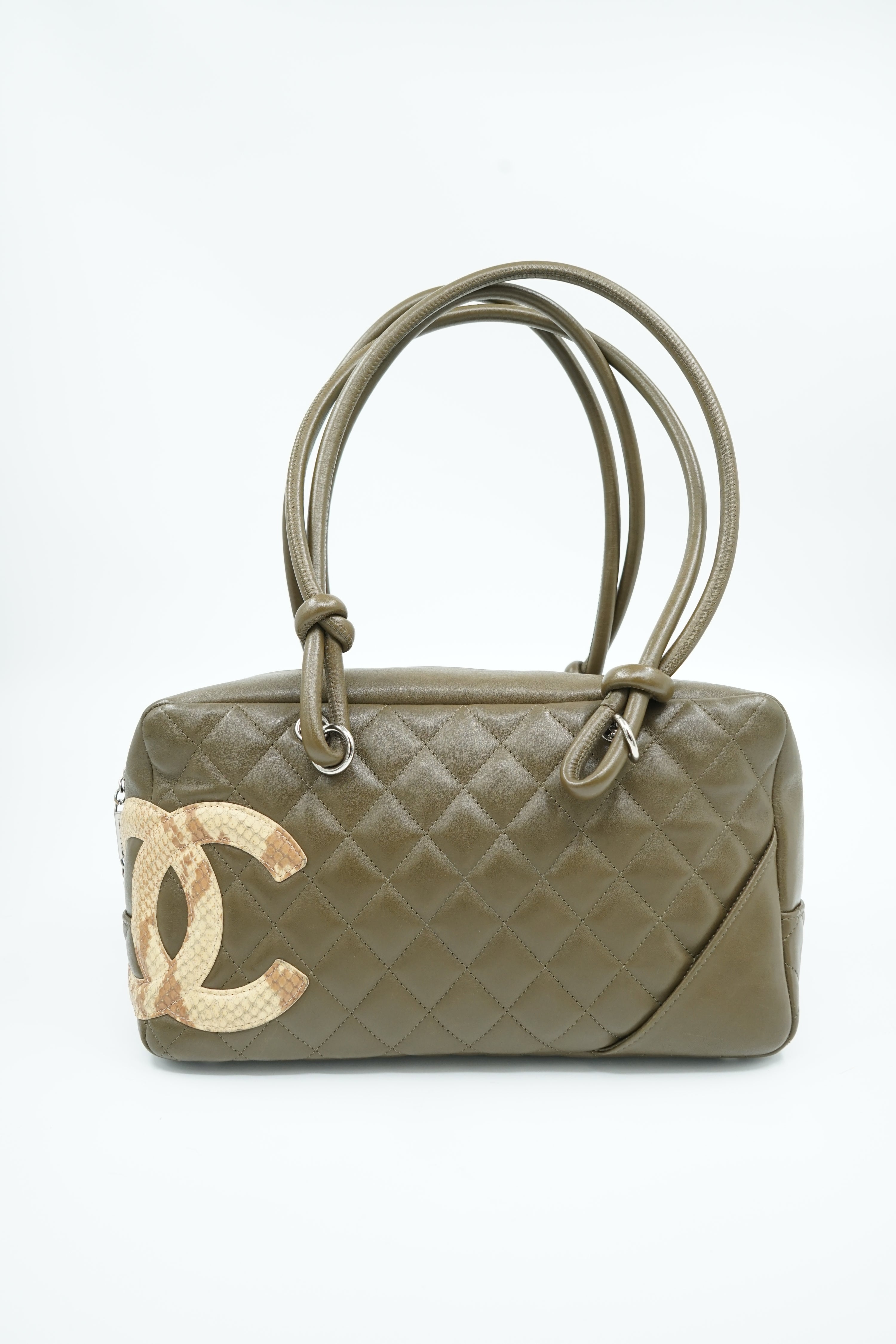 Chanel Cambon Medium Bowler Bag Khaki