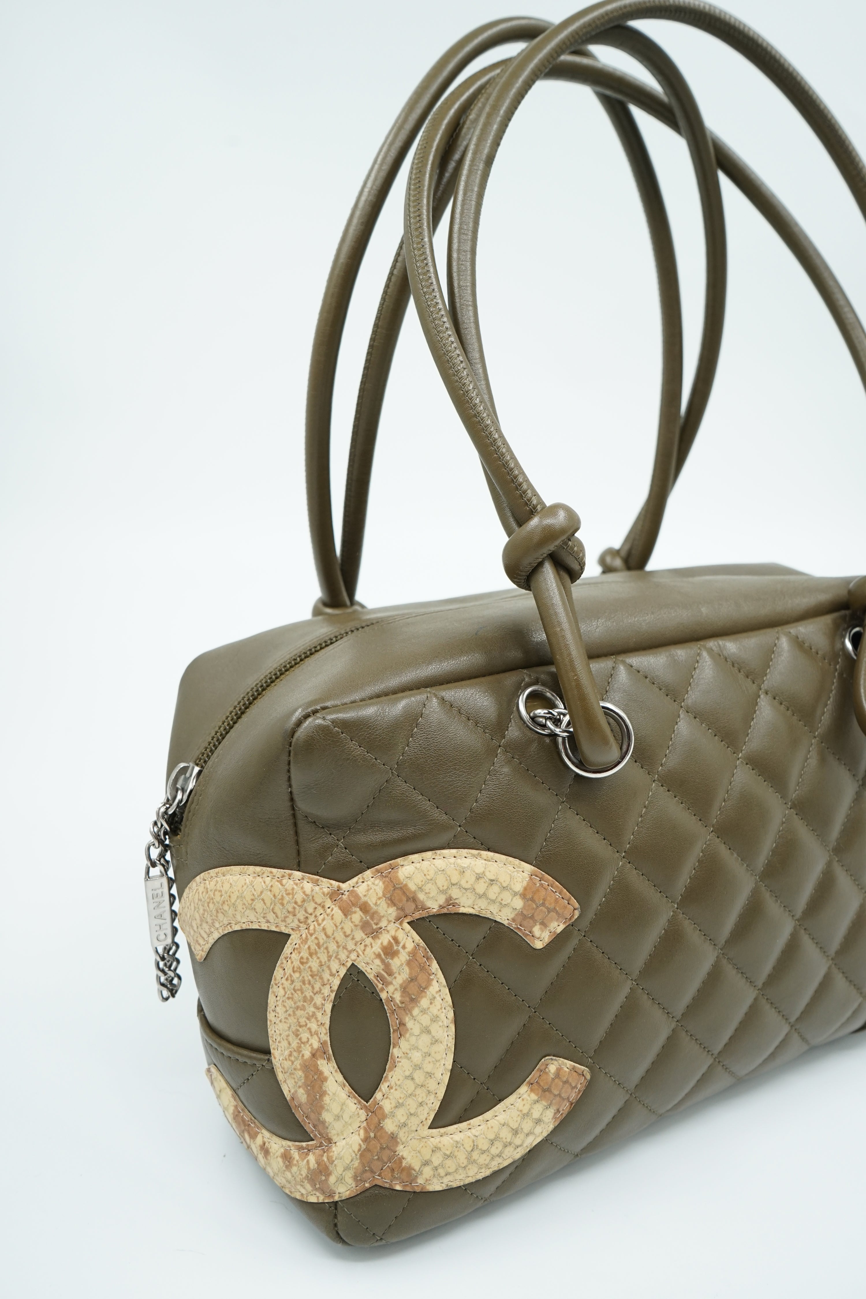 Chanel Cambon Medium Bowler Bag Khaki