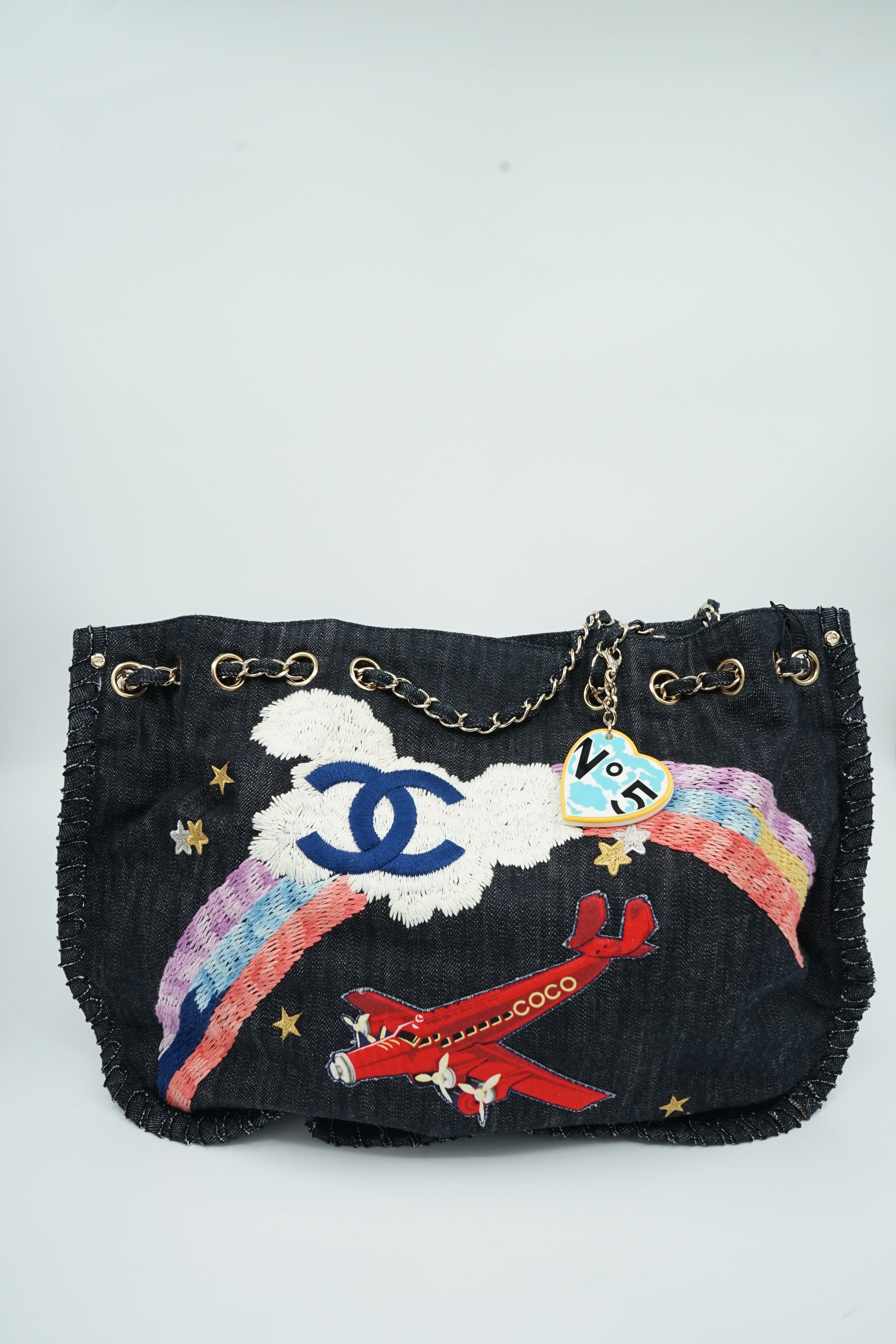 Chanel Night Flight Tote Bag Denim