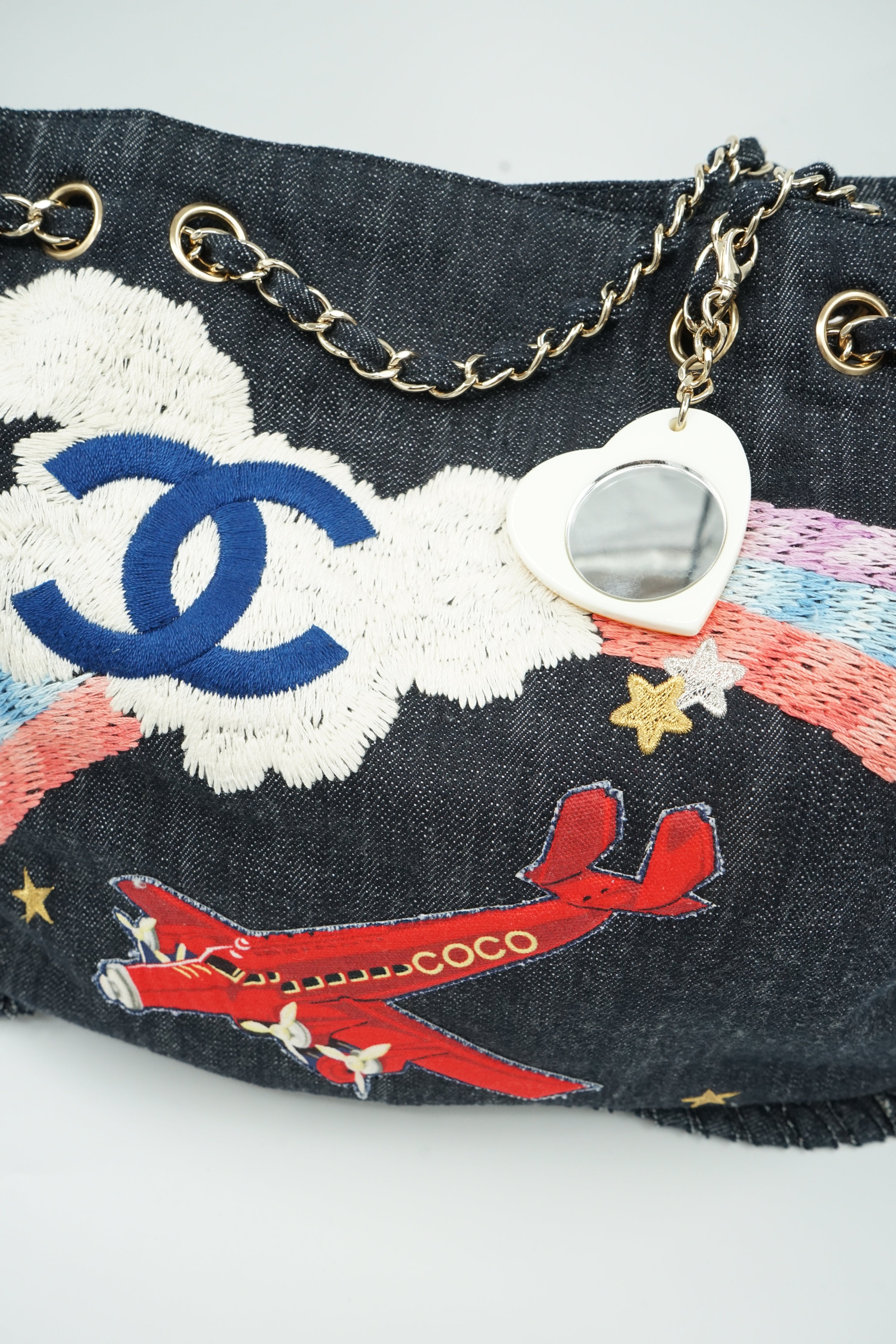 Chanel Night Flight Tote Bag Denim