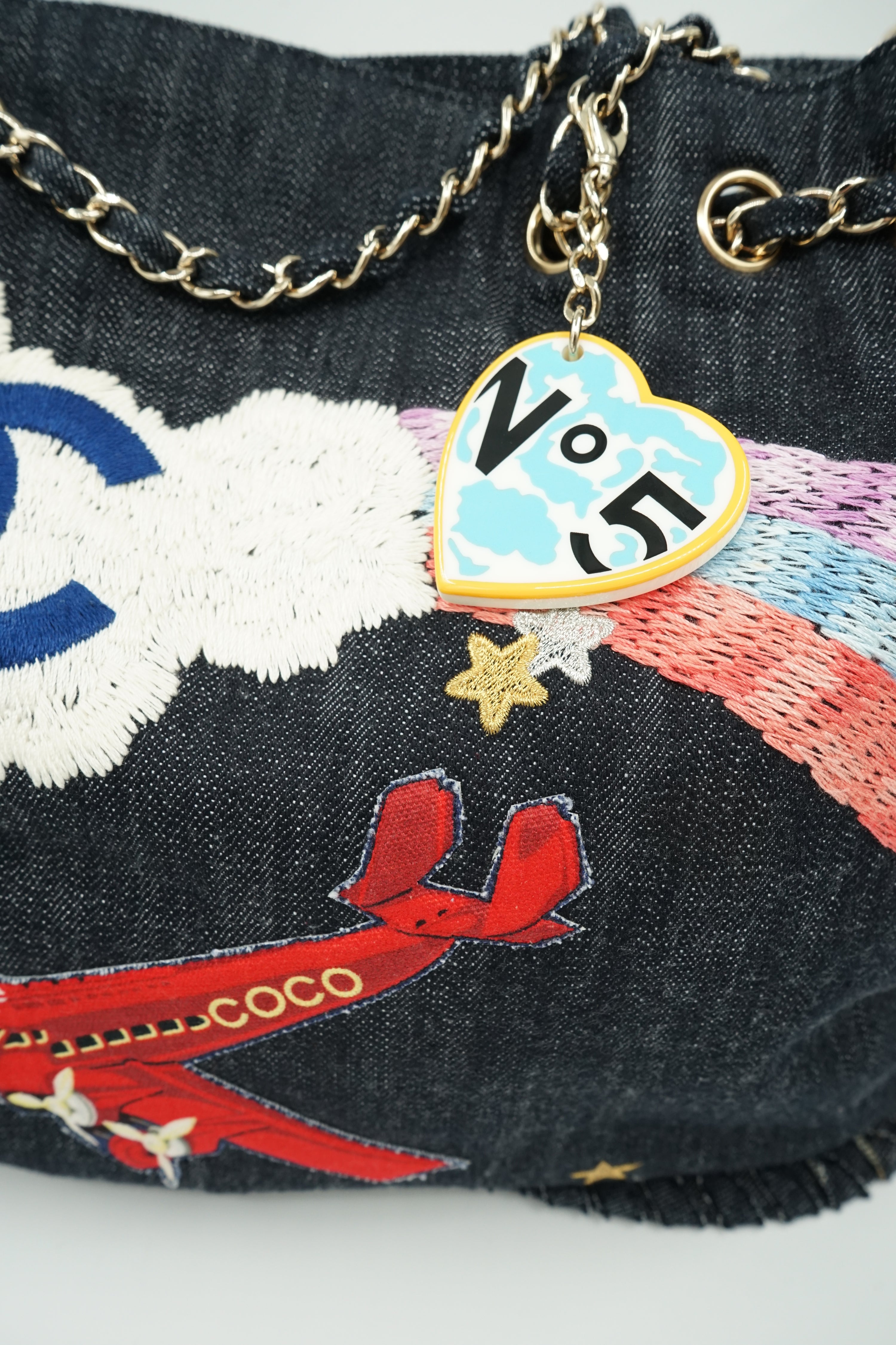 Chanel Night Flight Tote Bag Denim