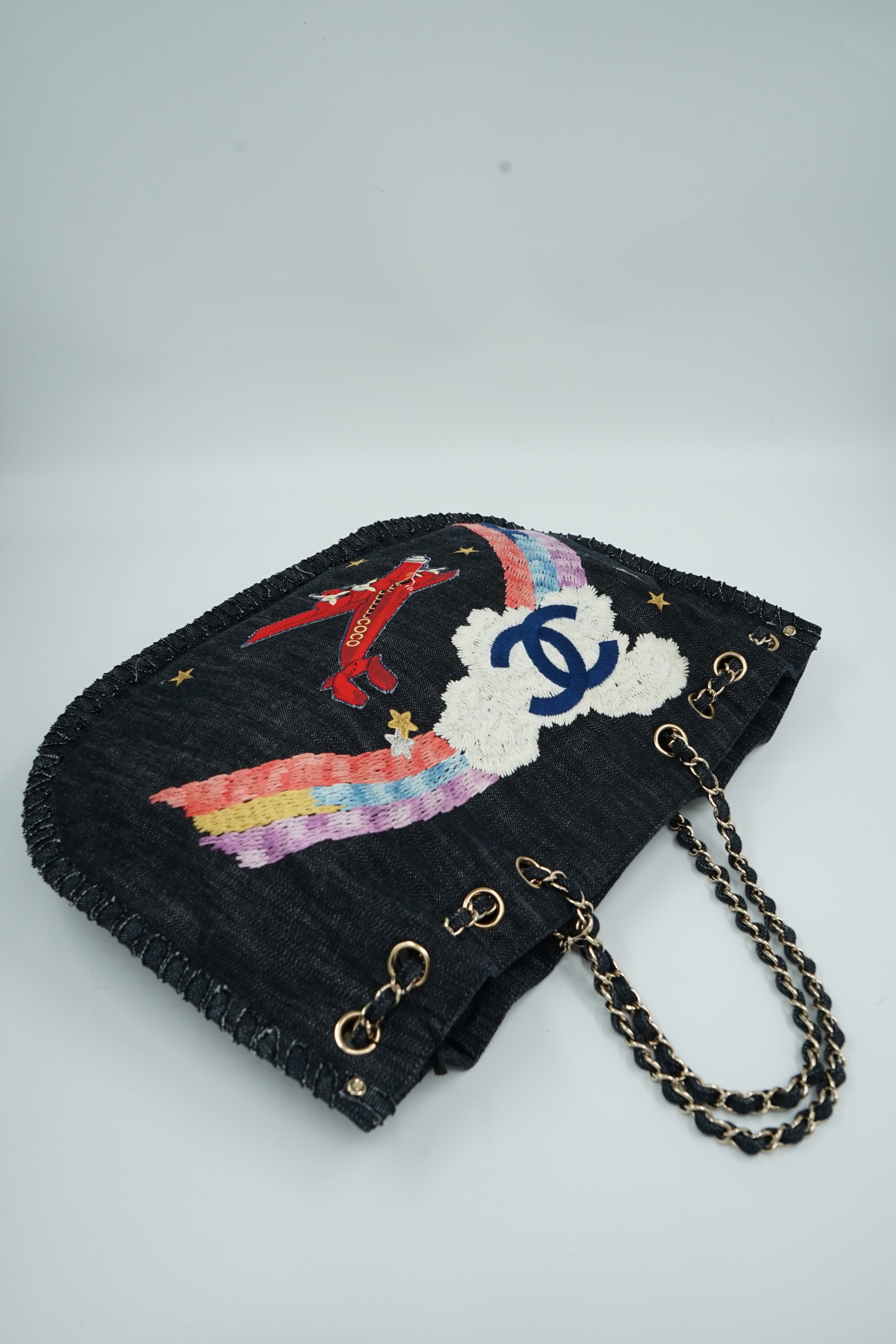 Chanel Night Flight Tote Bag Denim