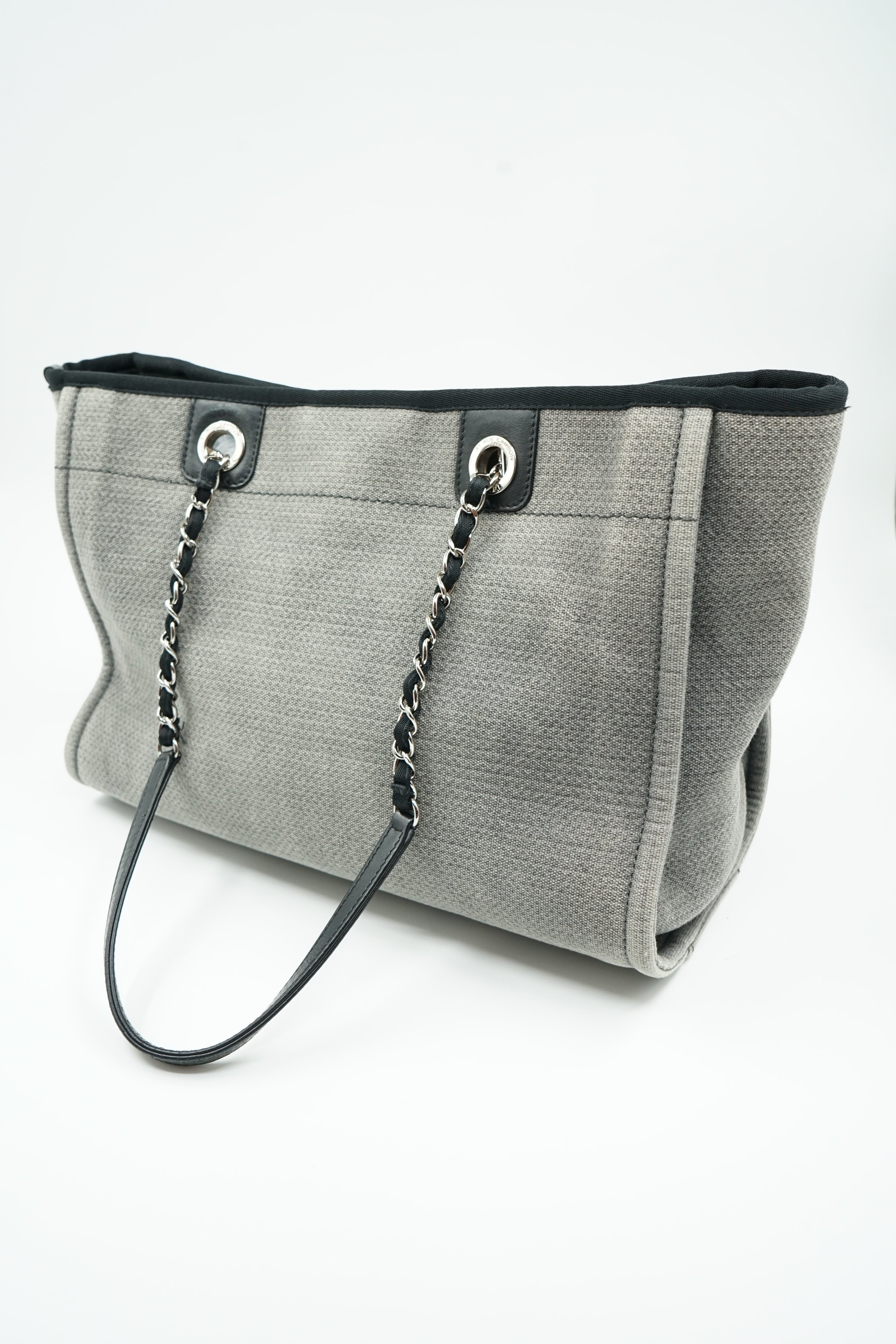 Chanel Deauville MM Grey Tote Bag