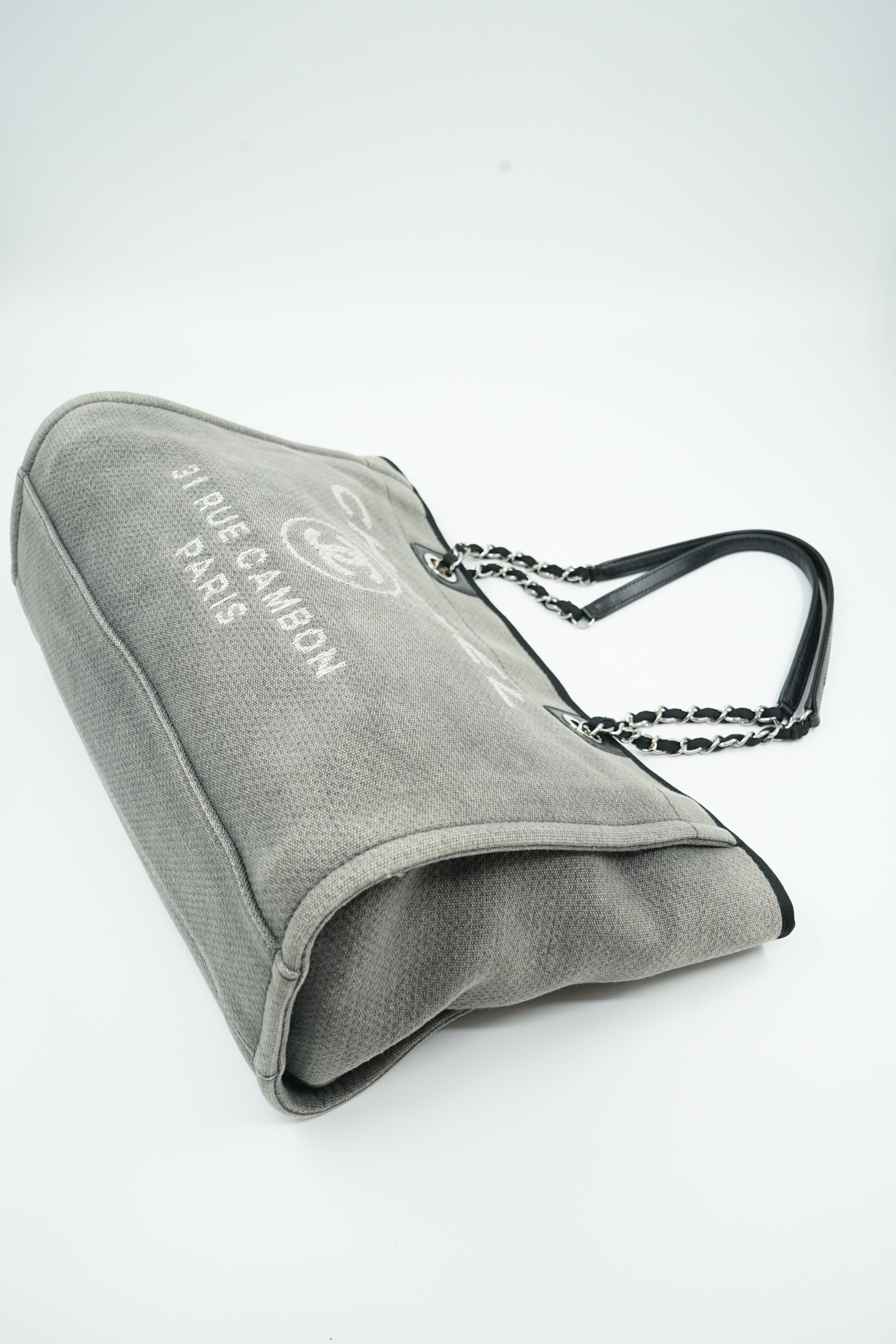Chanel Deauville MM Grey Tote Bag