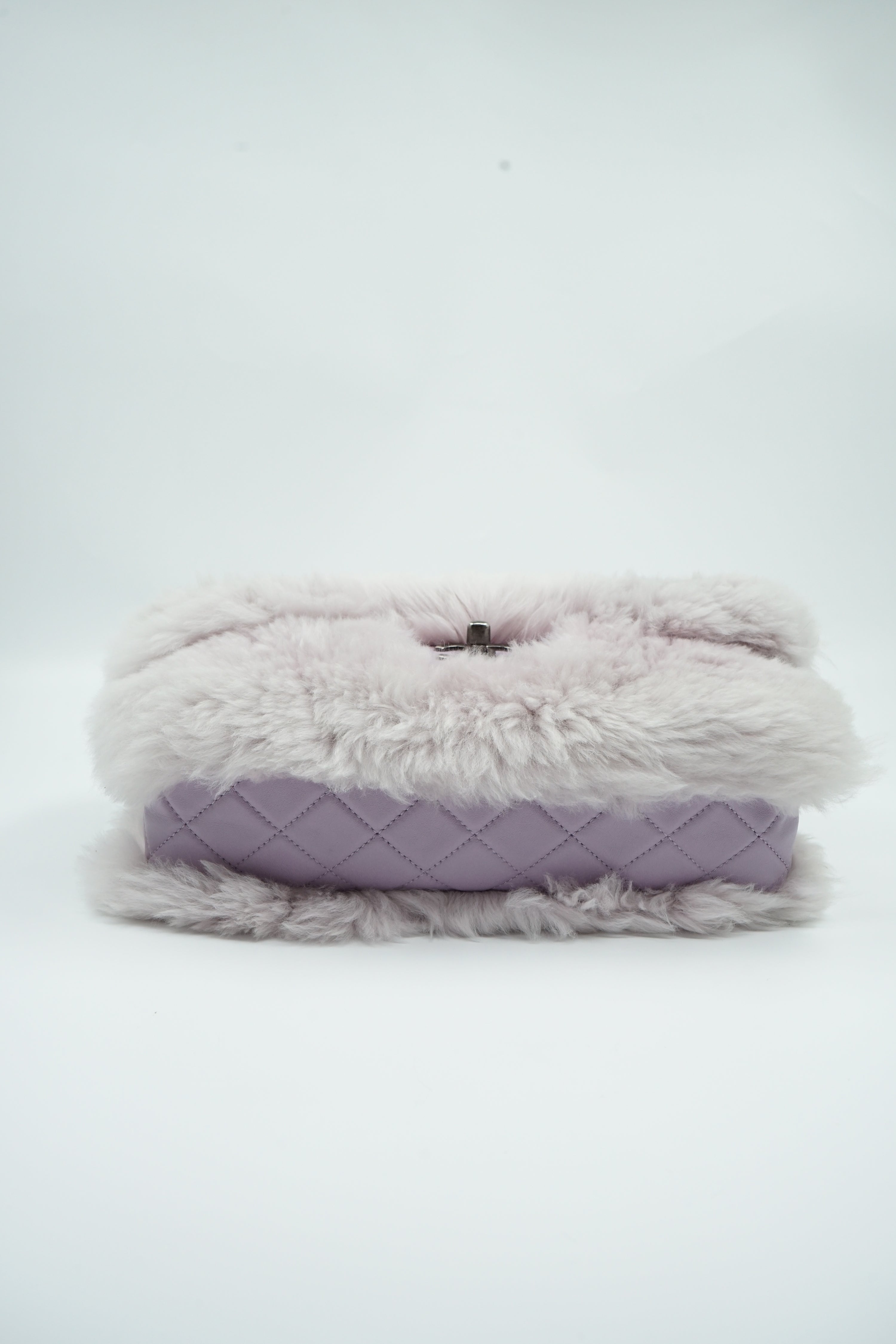 Chanel Lilac Fur Medium Single Flap Bag