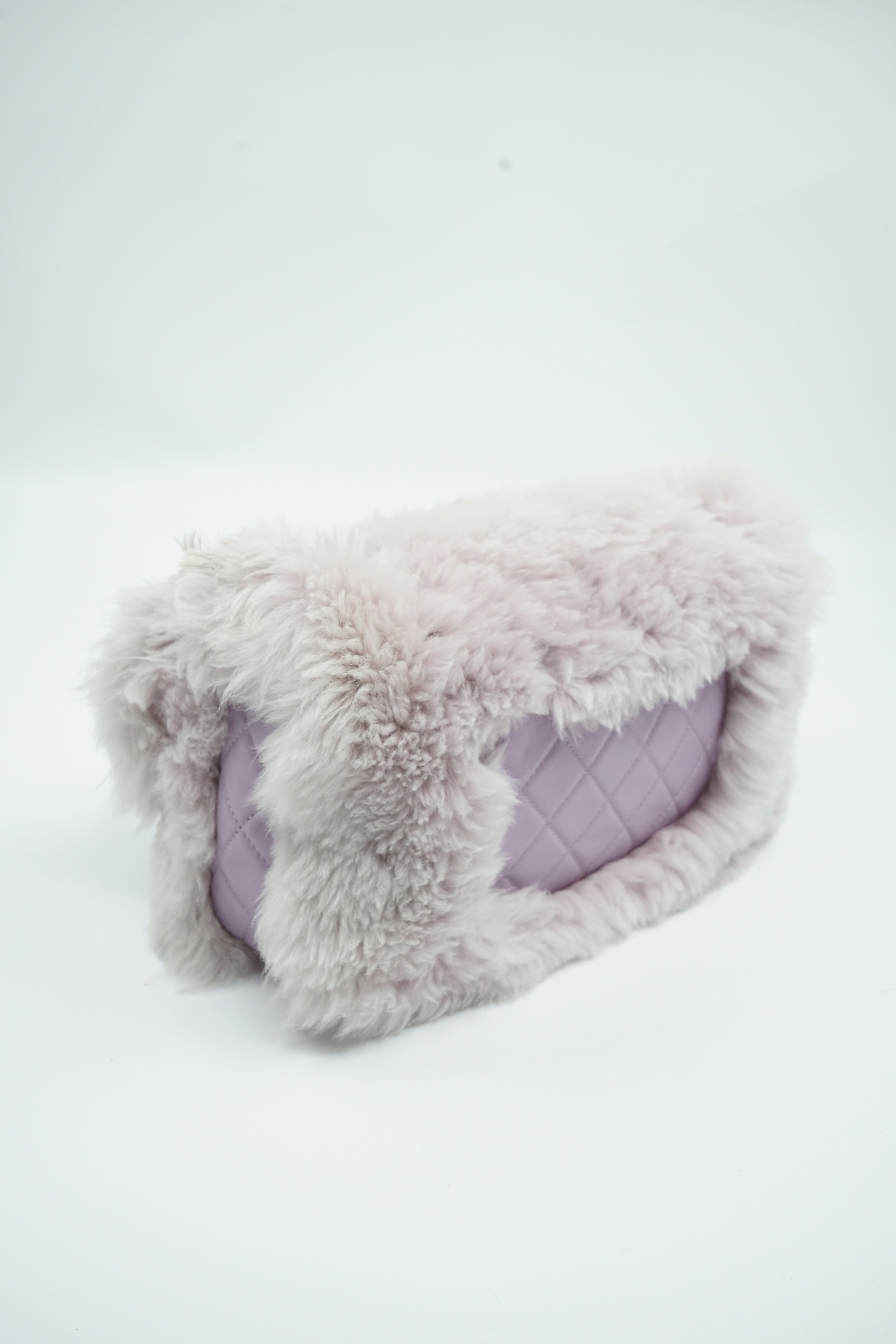 Chanel Lilac Fur Medium Single Flap Bag
