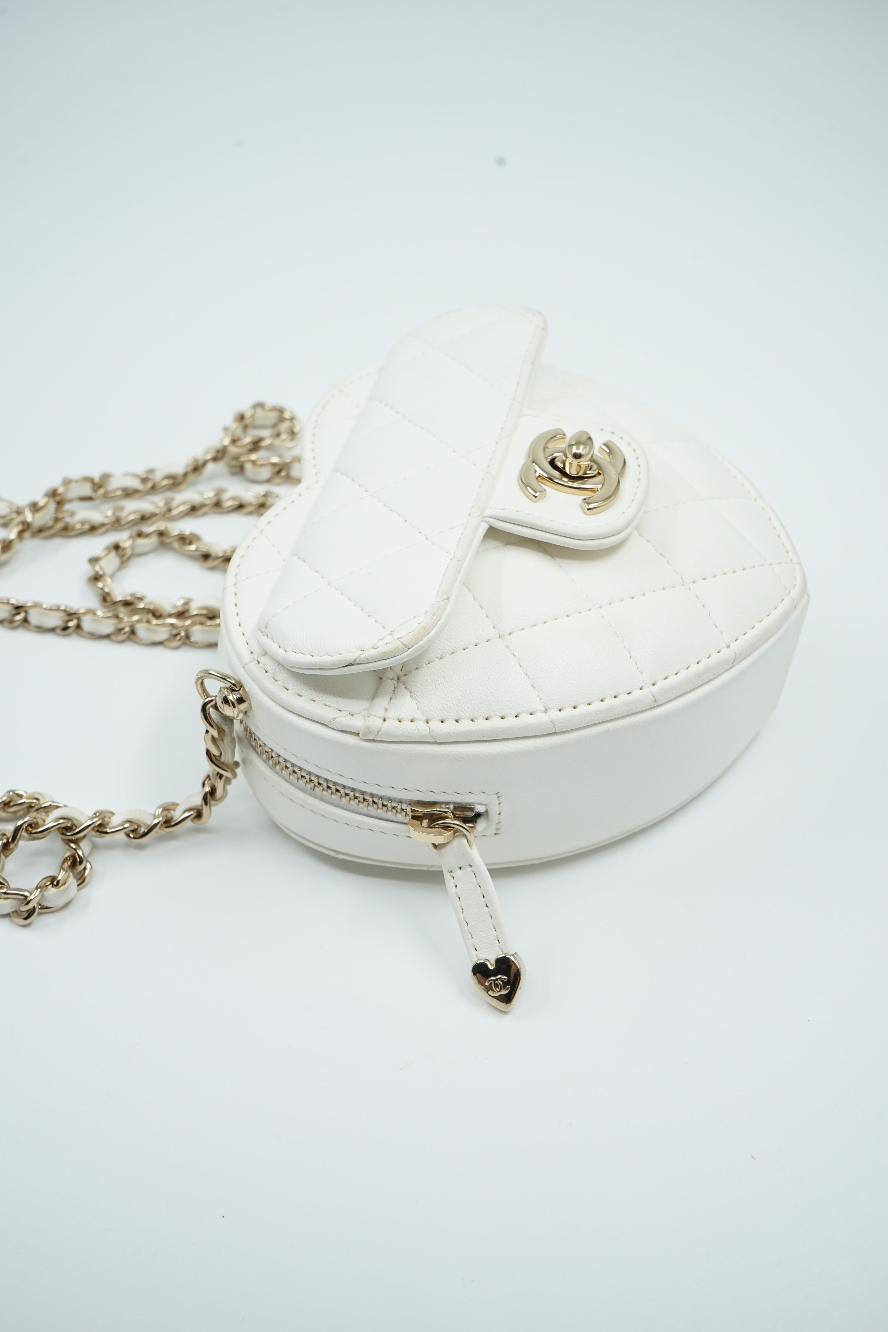 Chanel Love Heart Bag White