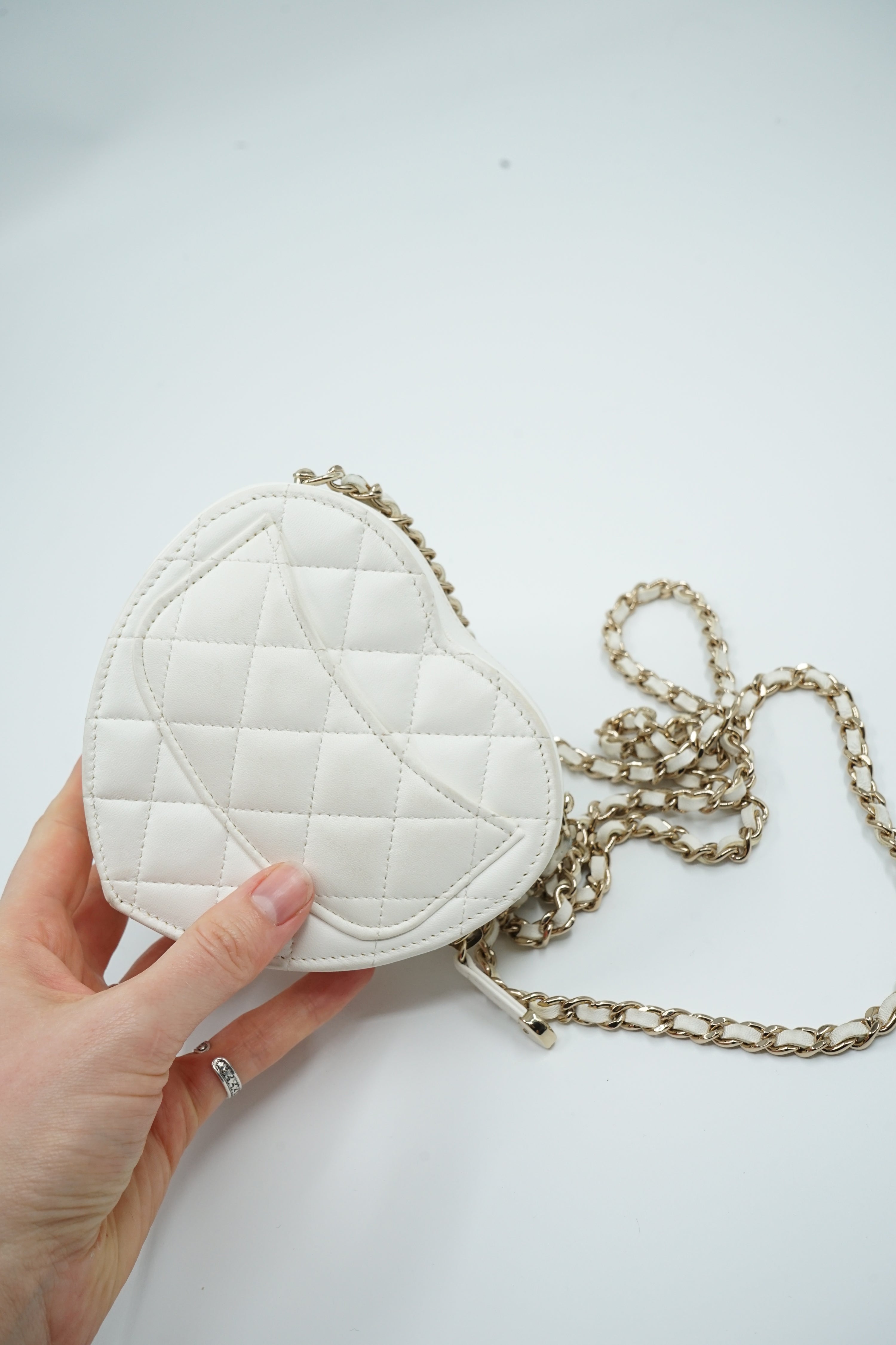 Chanel Love Heart Bag White