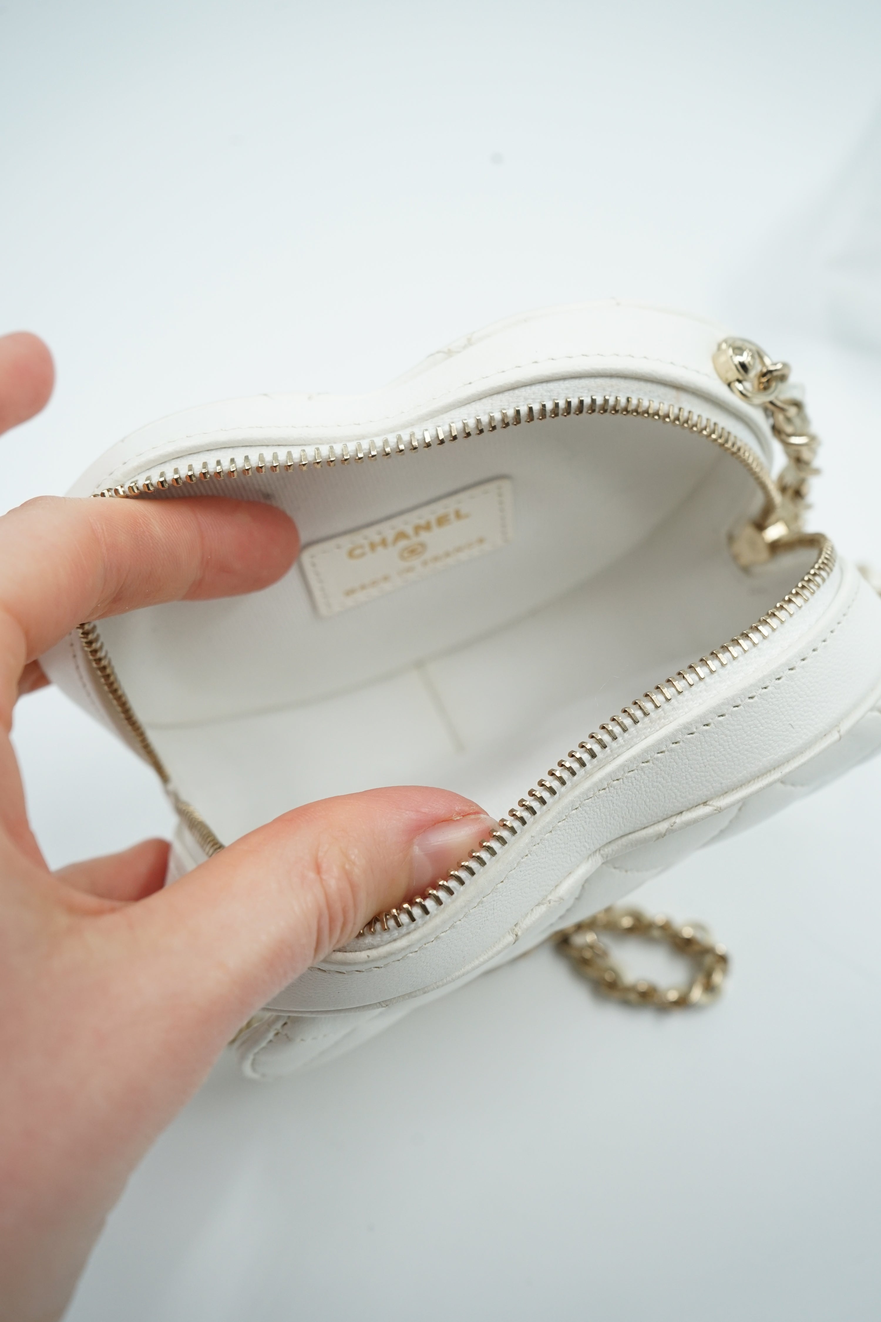 Chanel Love Heart Bag White