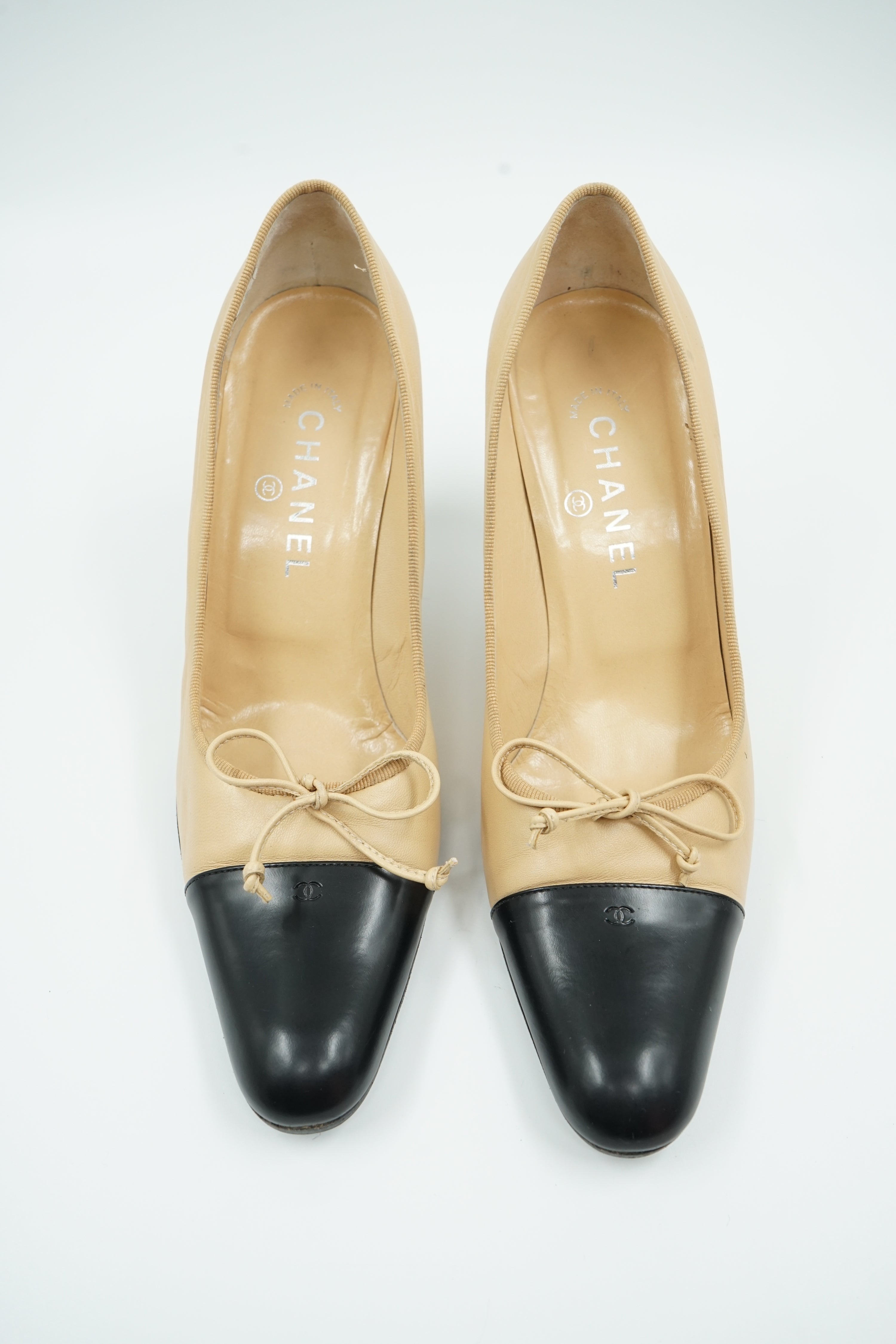 Chanel Logo Cap Toe Pumps