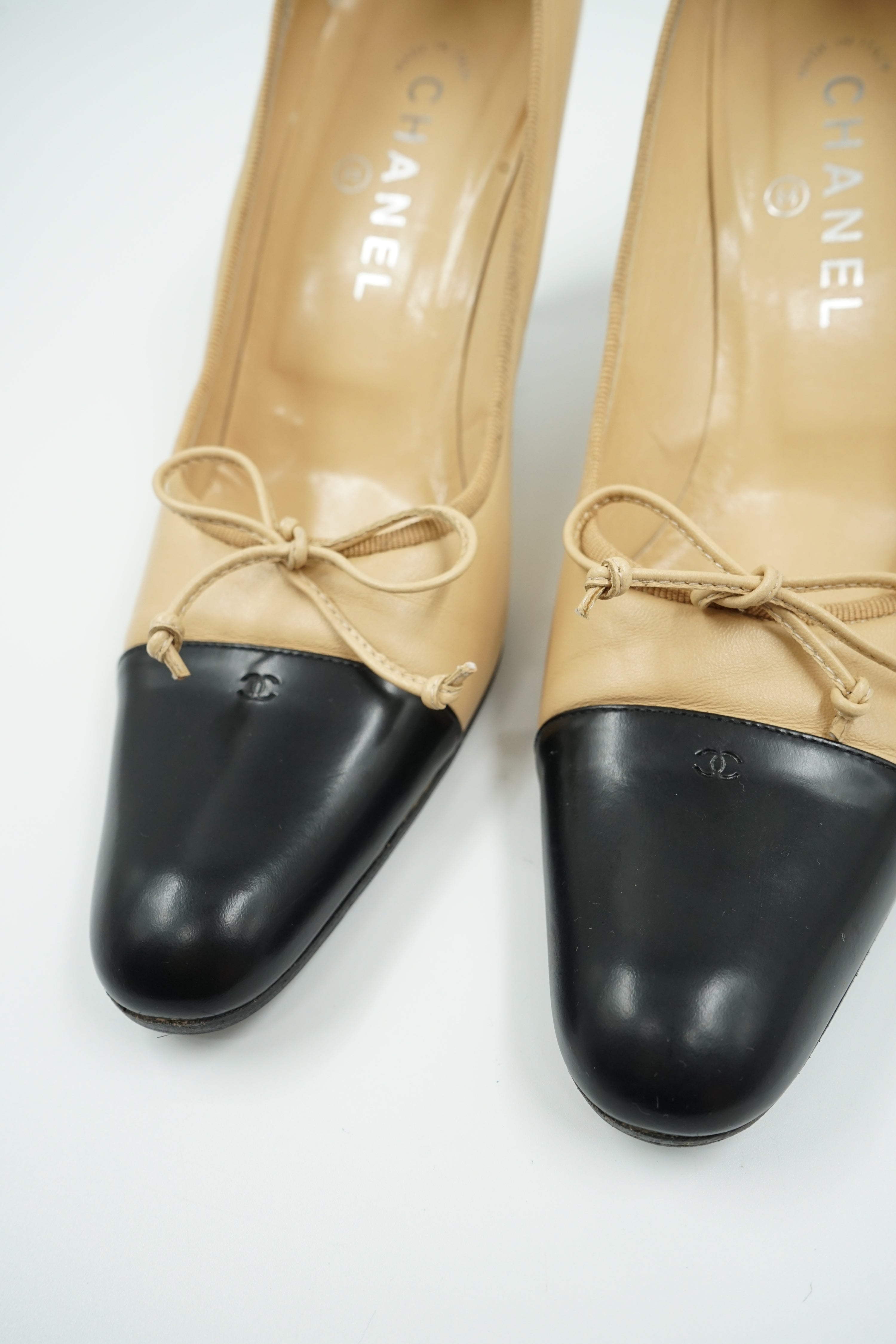 Chanel Logo Cap Toe Pumps