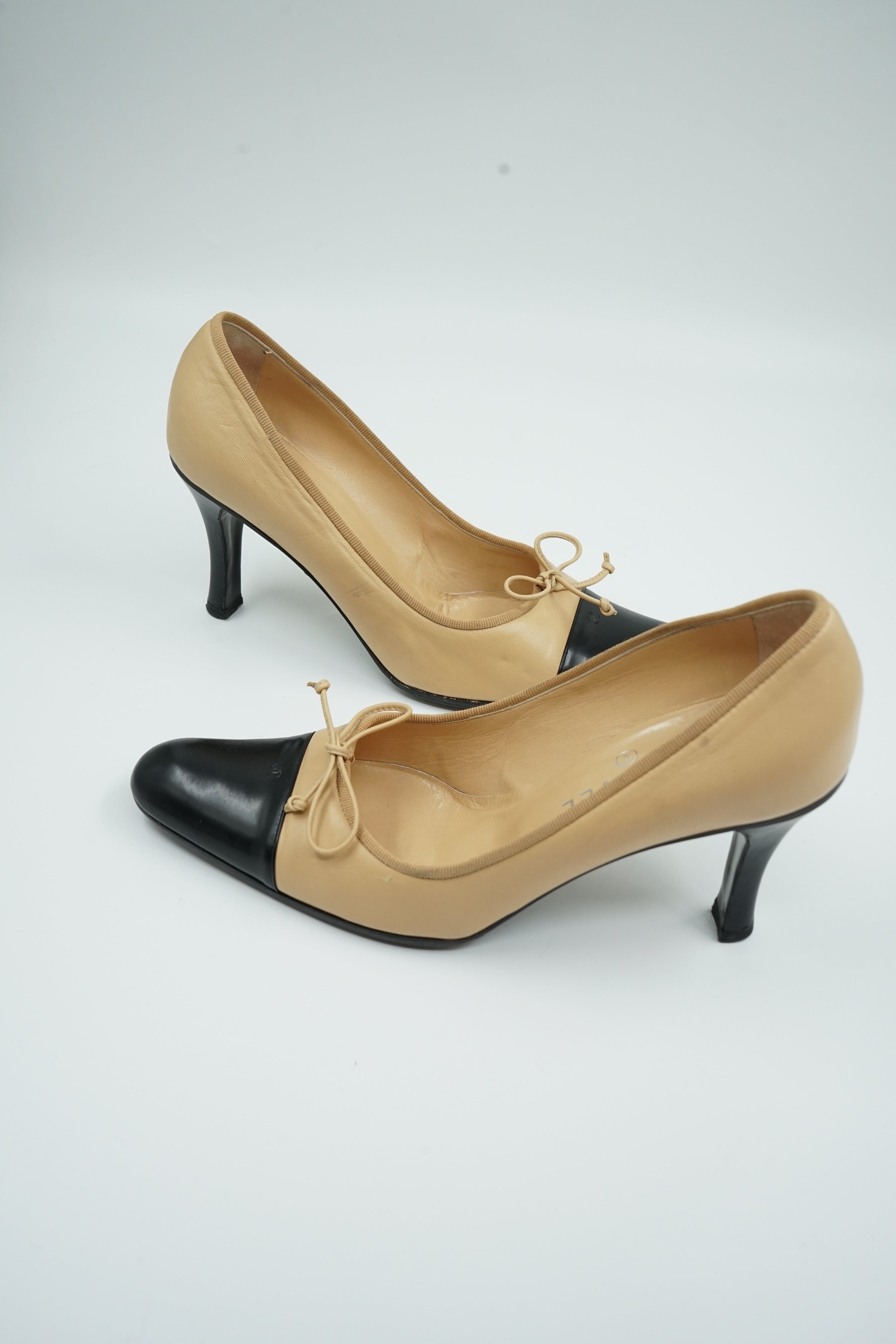 Chanel Logo Cap Toe Pumps