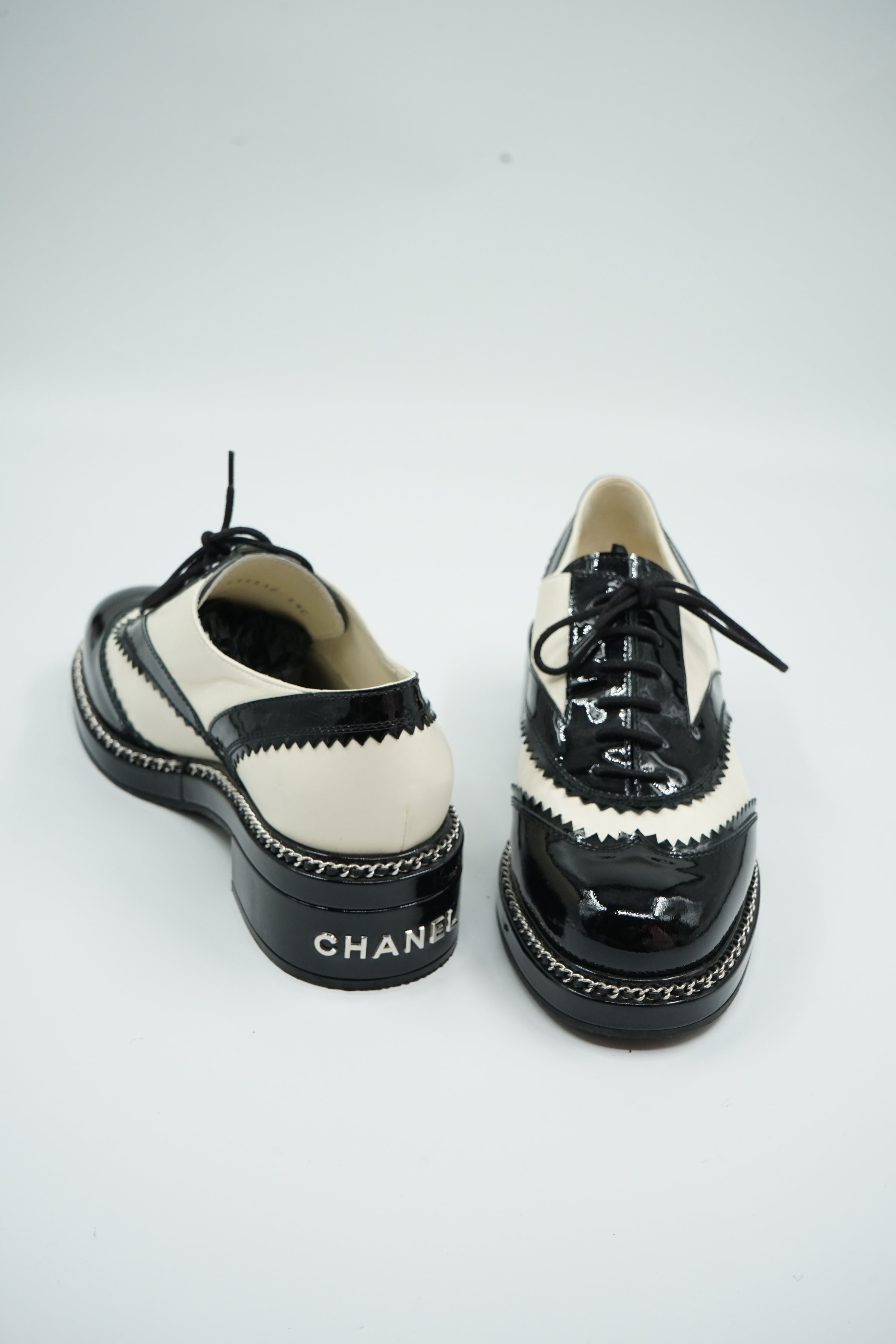 Chanel Two Tone Chain Oxford Brogues