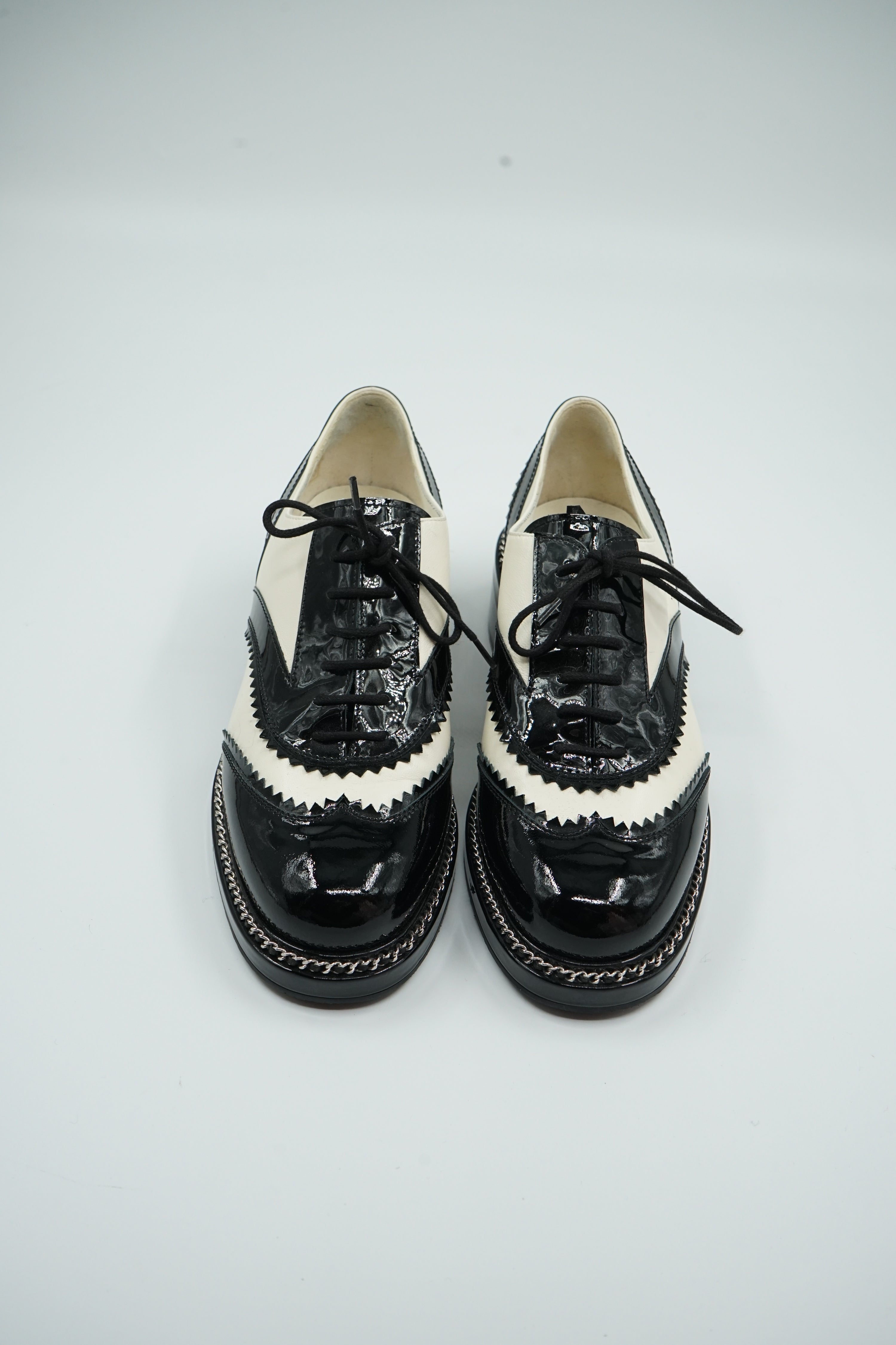 Chanel Two Tone Chain Oxford Brogues