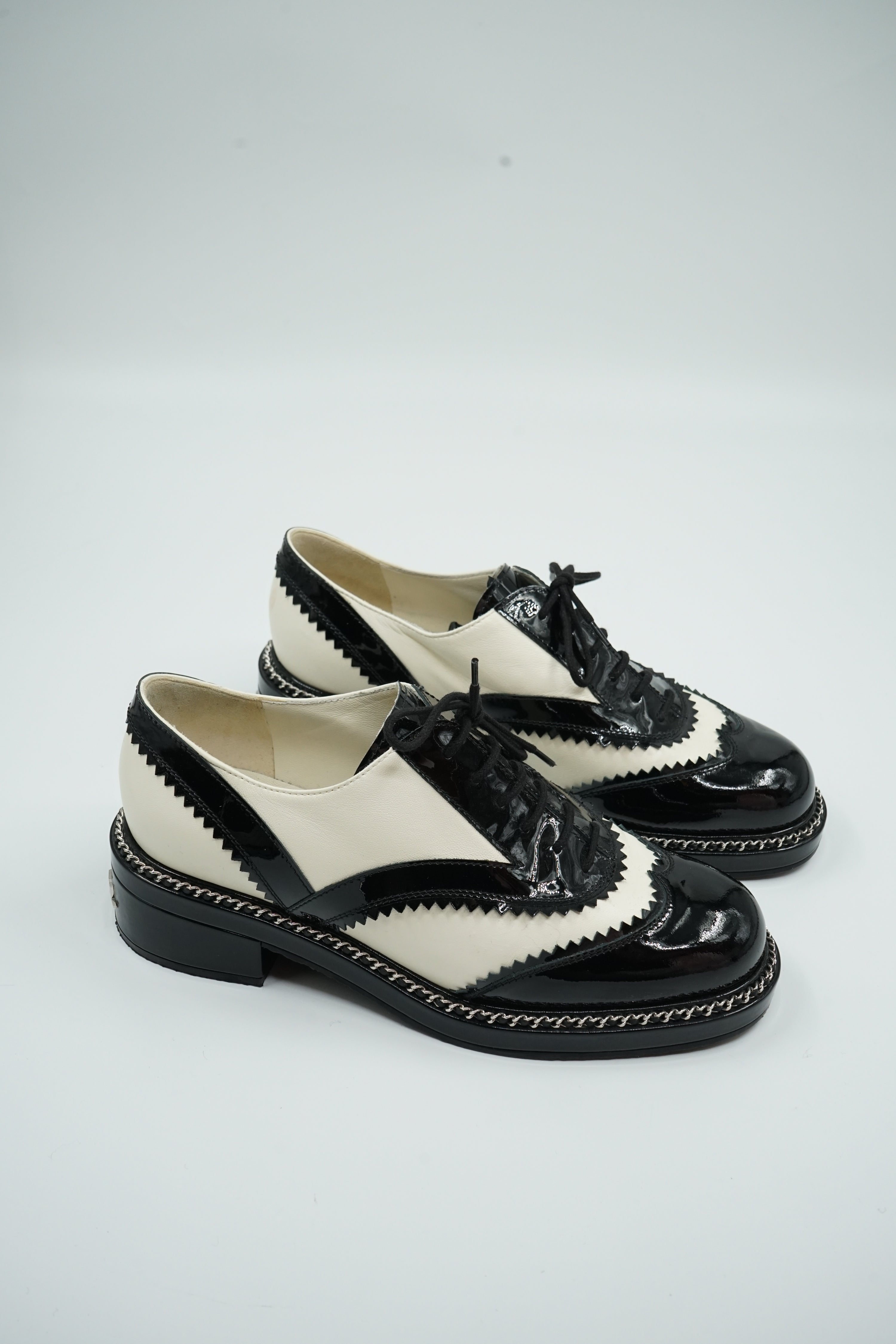 Chanel Two Tone Chain Oxford Brogues
