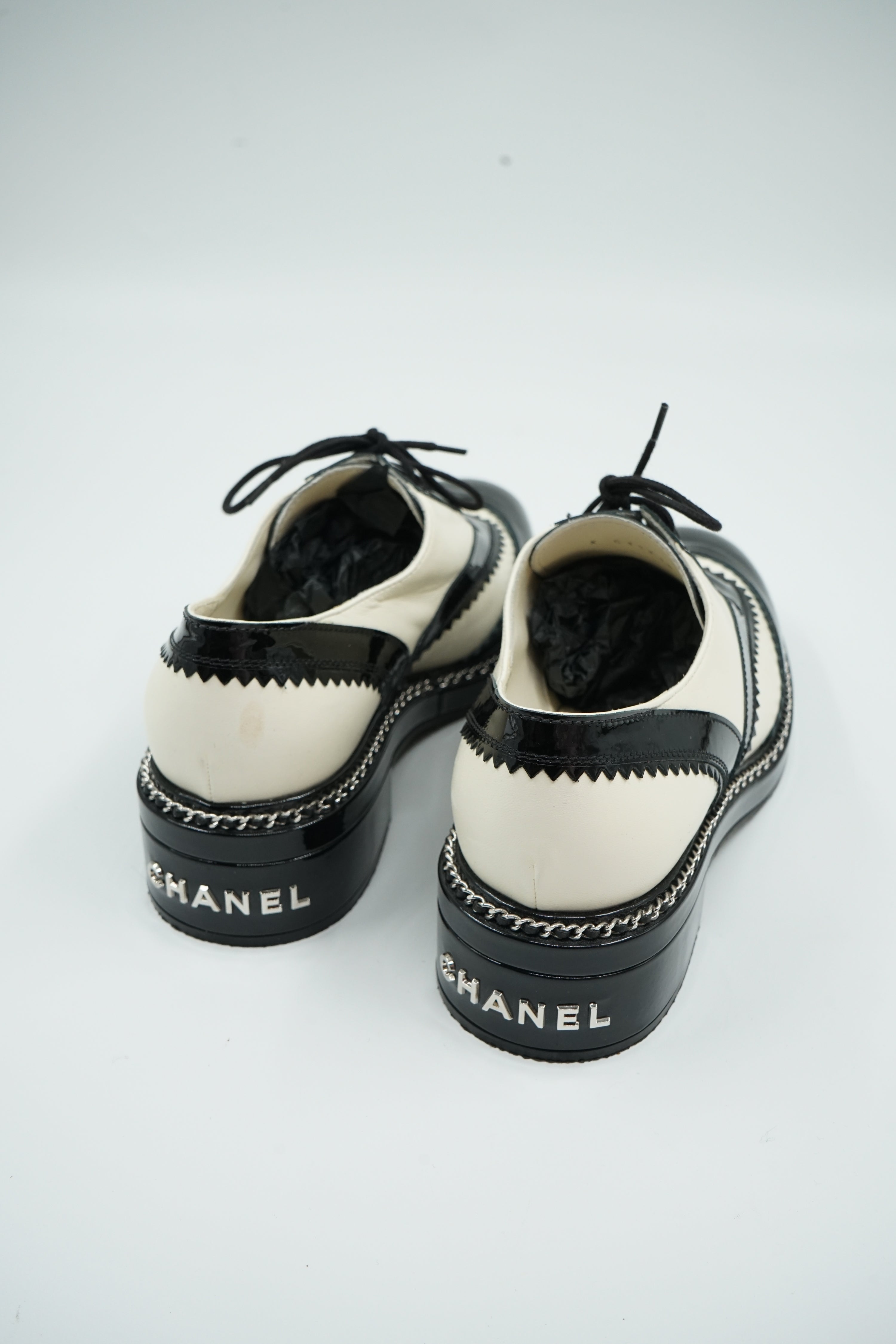 Chanel Two Tone Chain Oxford Brogues