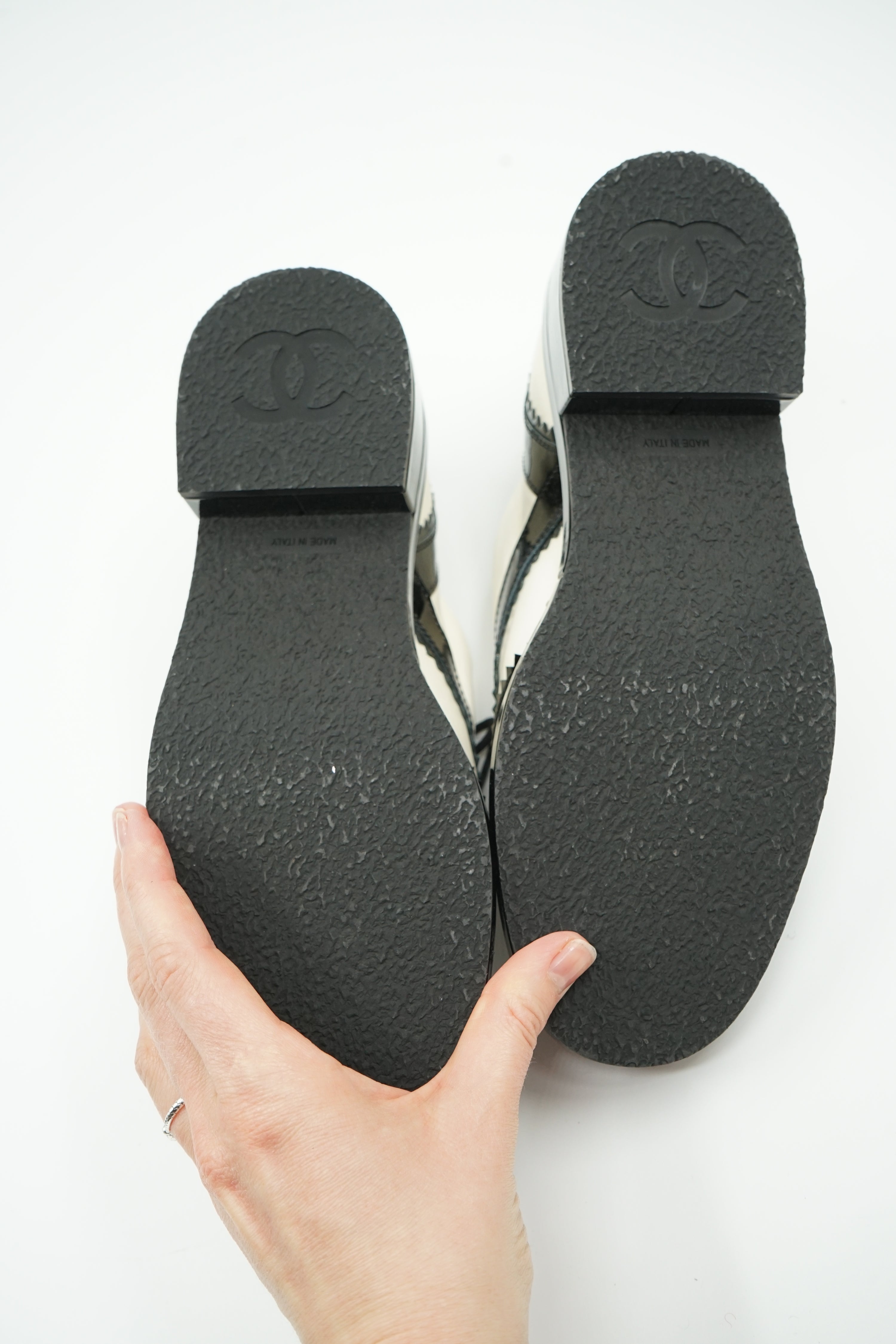 Chanel Two Tone Chain Oxford Brogues