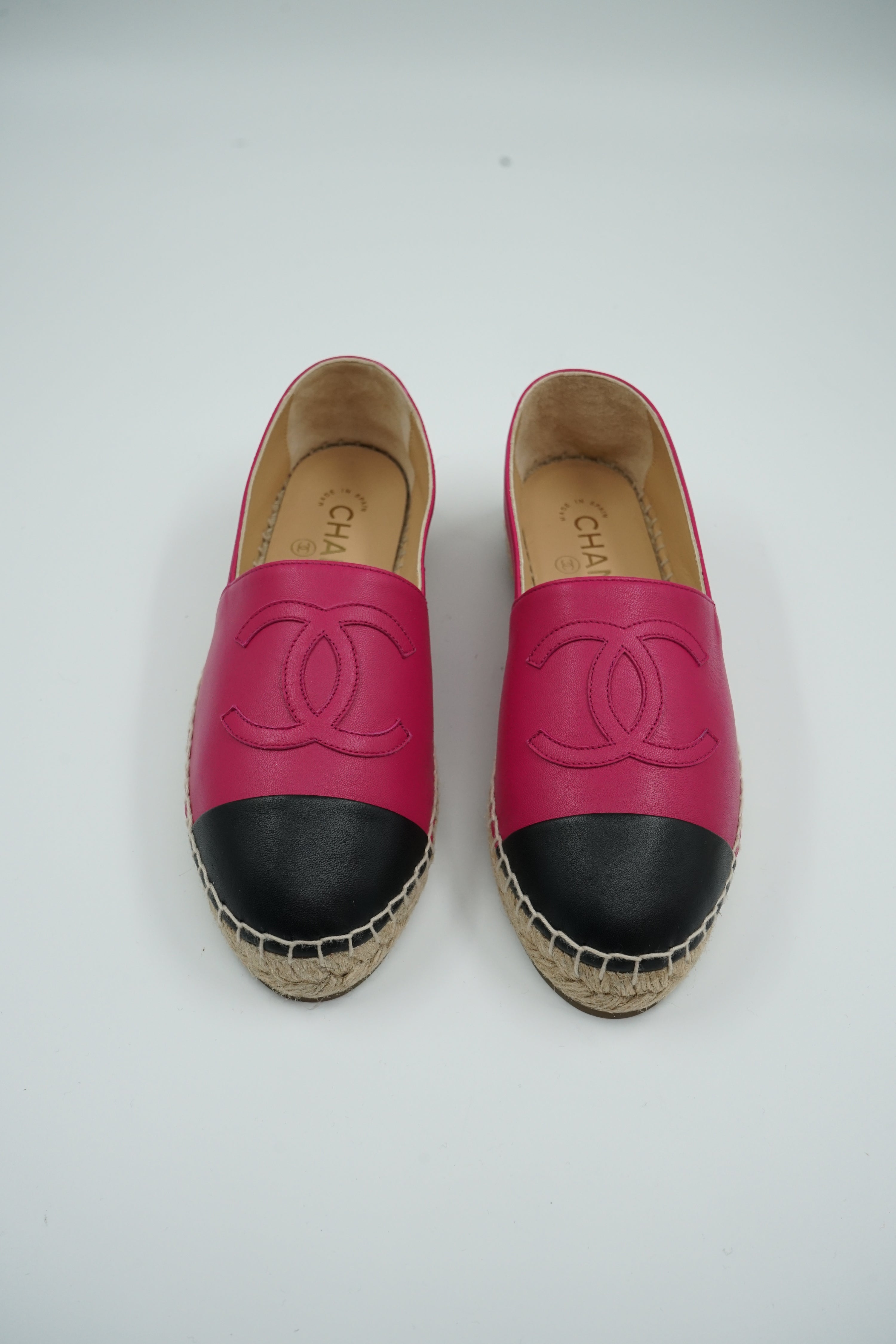 Chanel Logo Espadrilles Fuchsia
