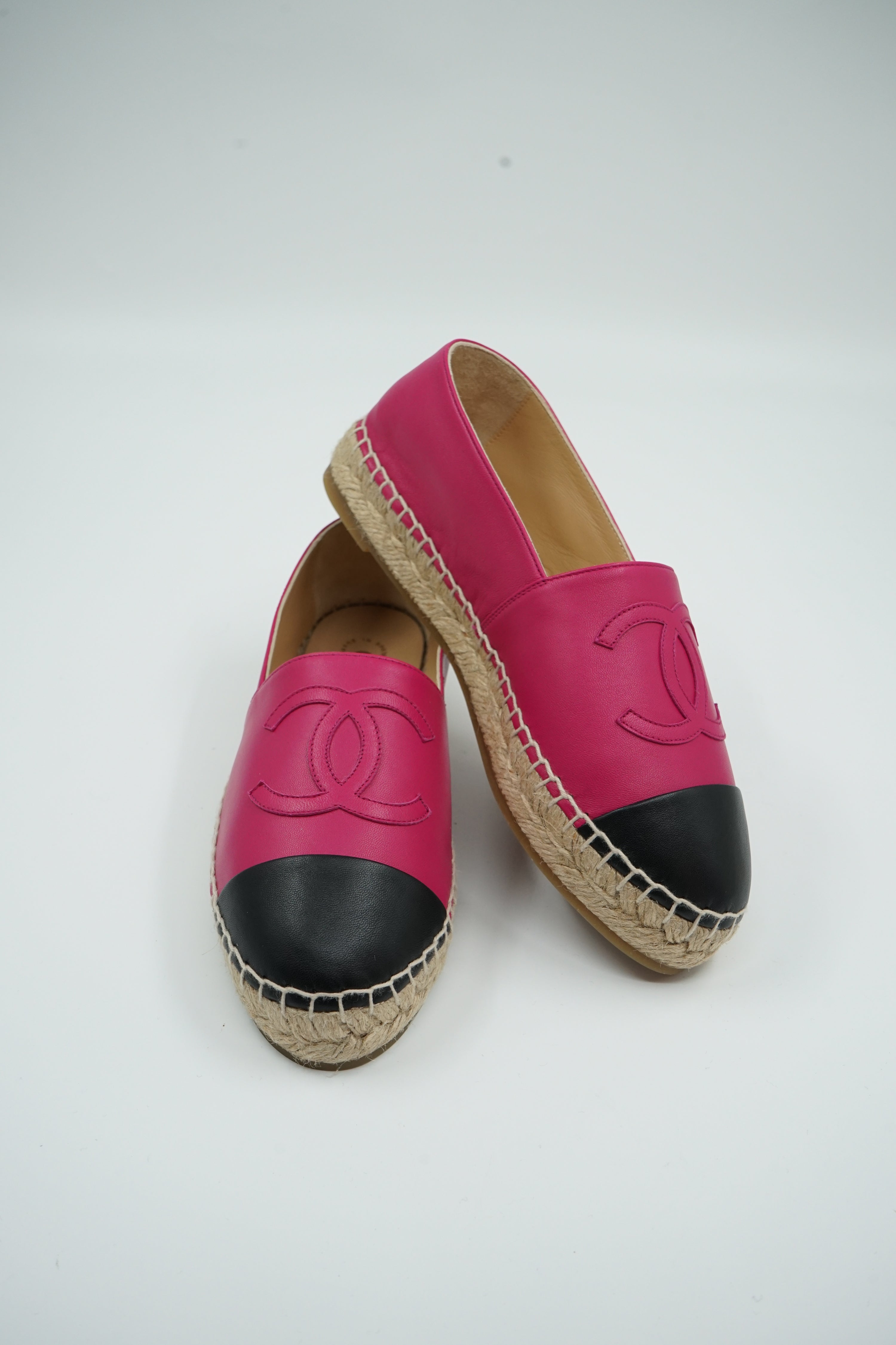 Chanel Logo Espadrilles Fuchsia