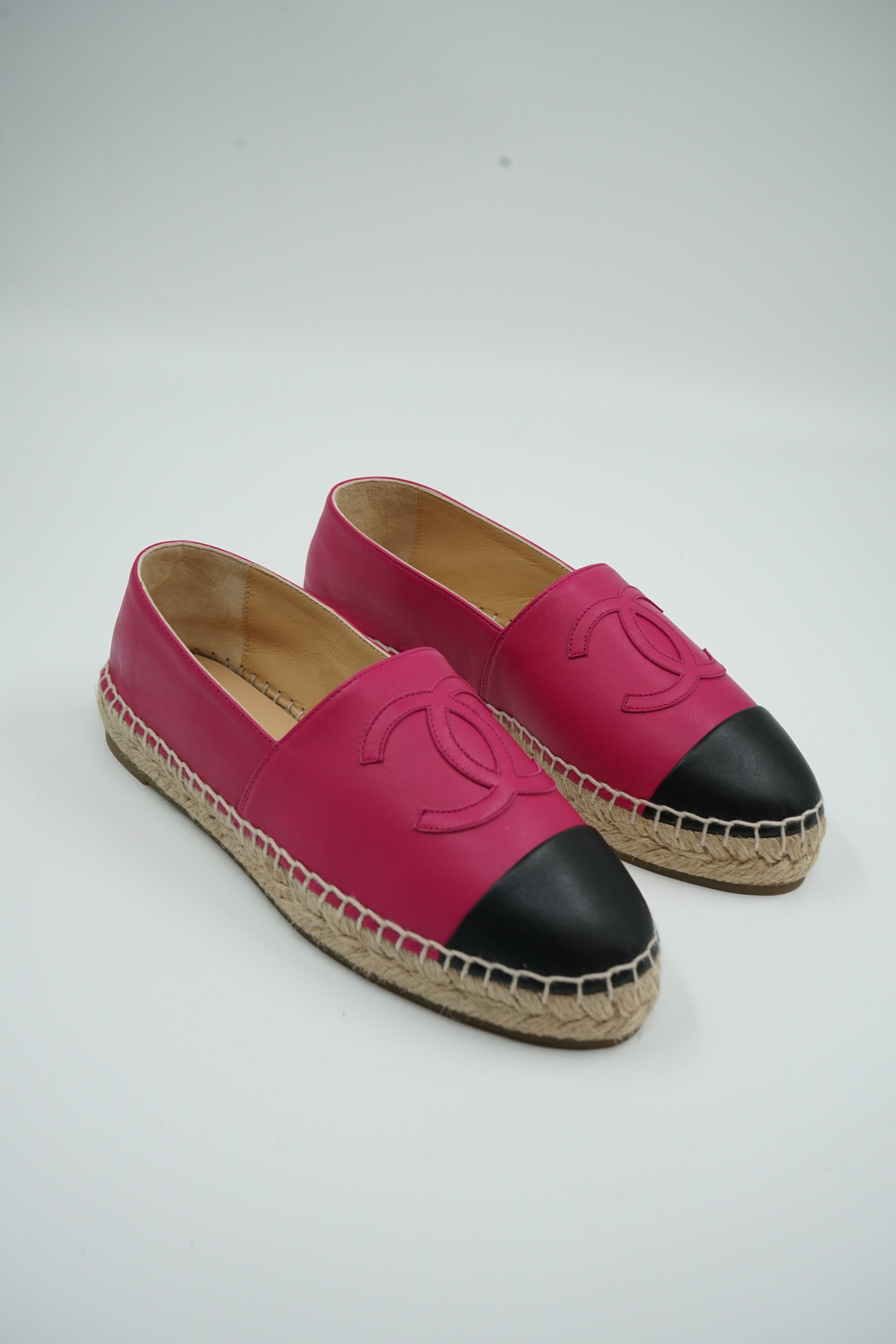 Chanel Logo Espadrilles Fuchsia
