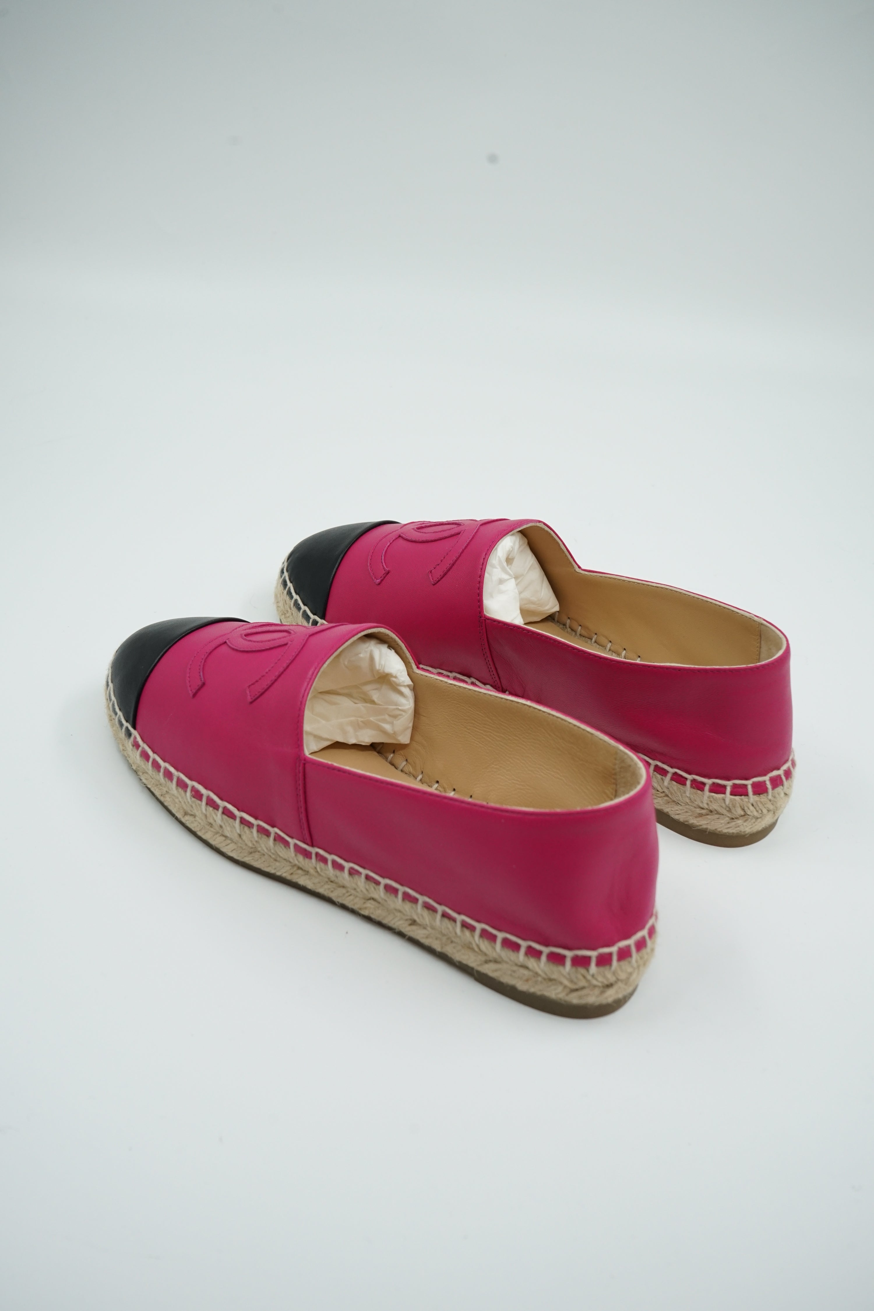 Chanel Logo Espadrilles Fuchsia