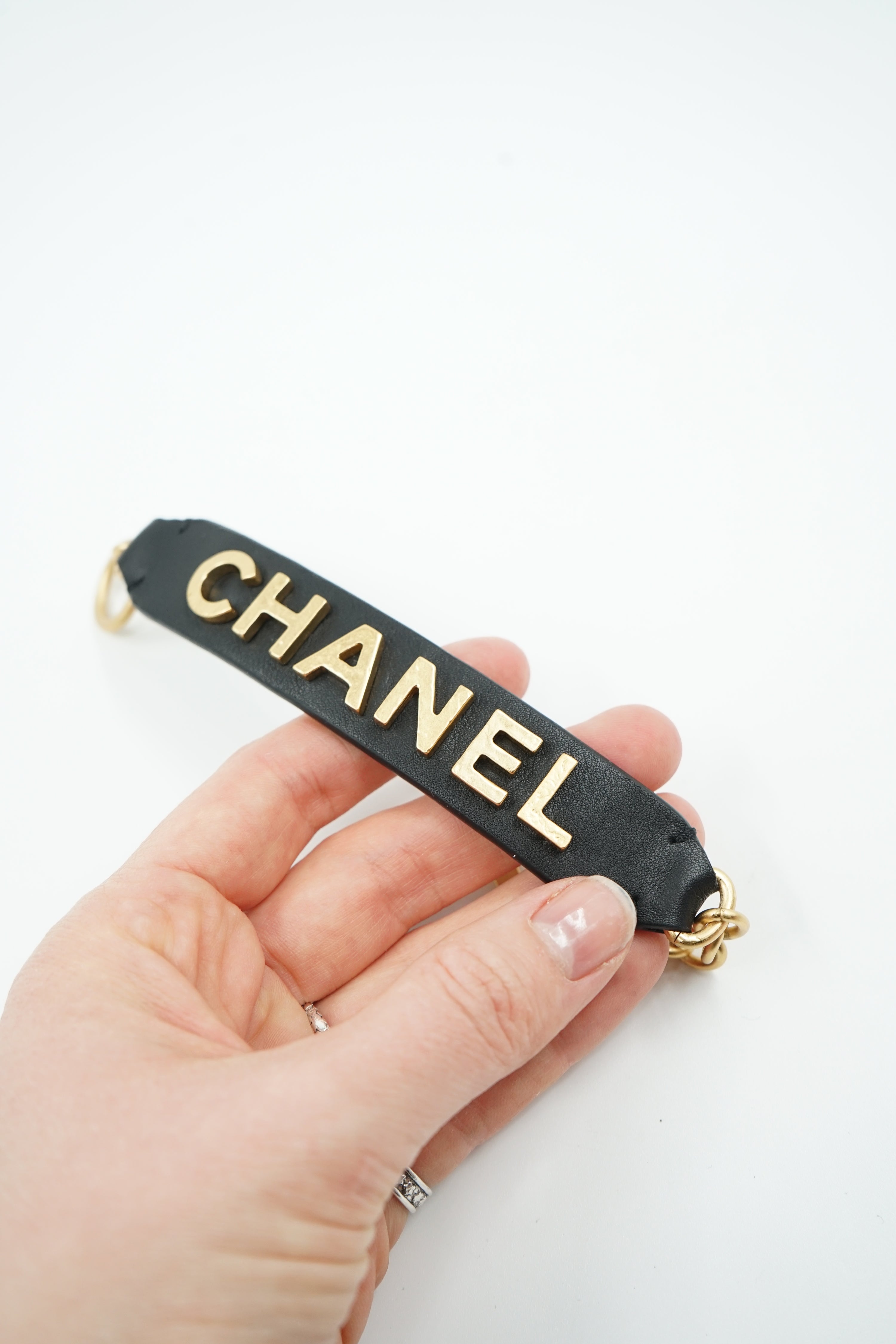 Chanel Leather Logo Bracelet