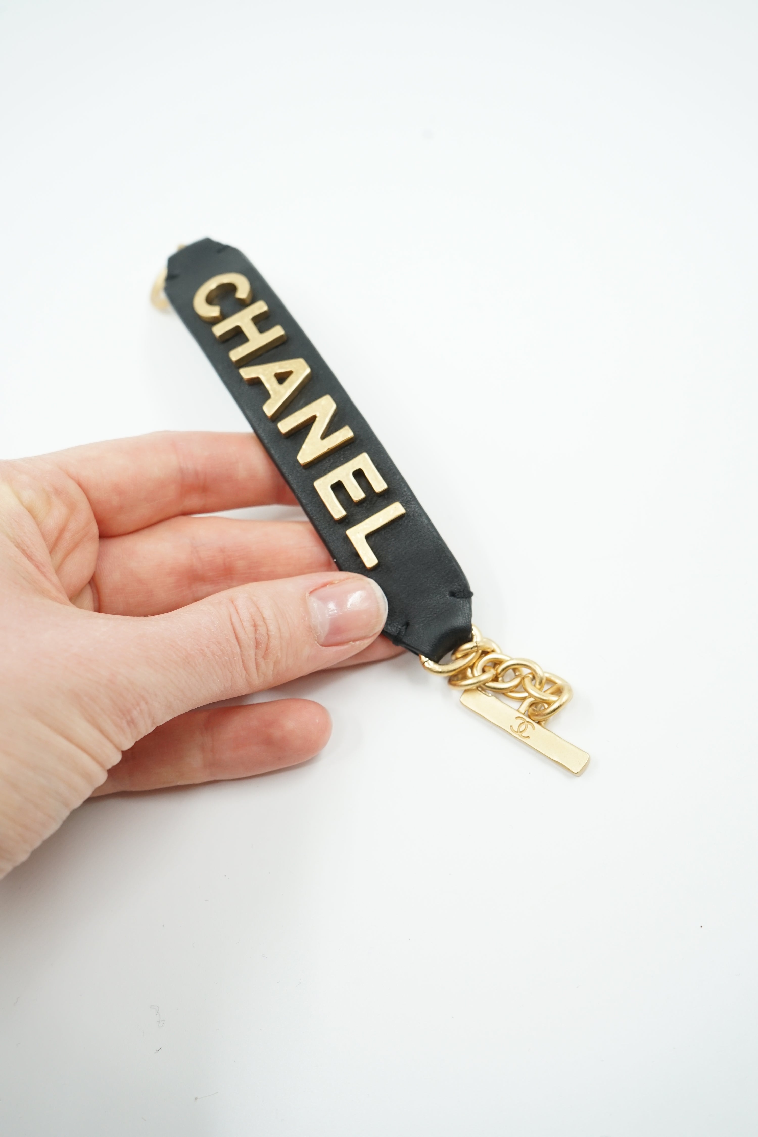 Chanel Leather Logo Bracelet