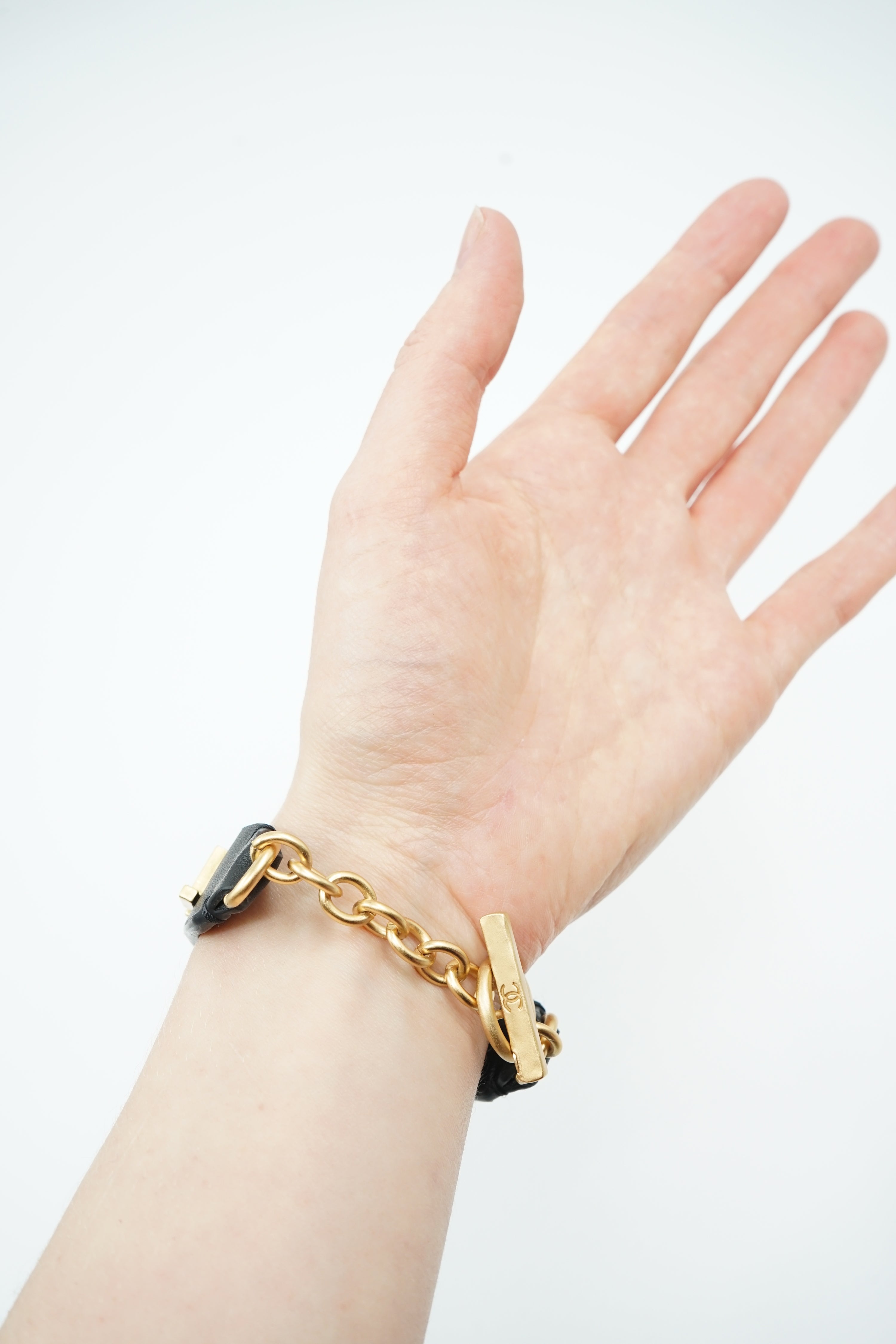 Chanel Leather Logo Bracelet