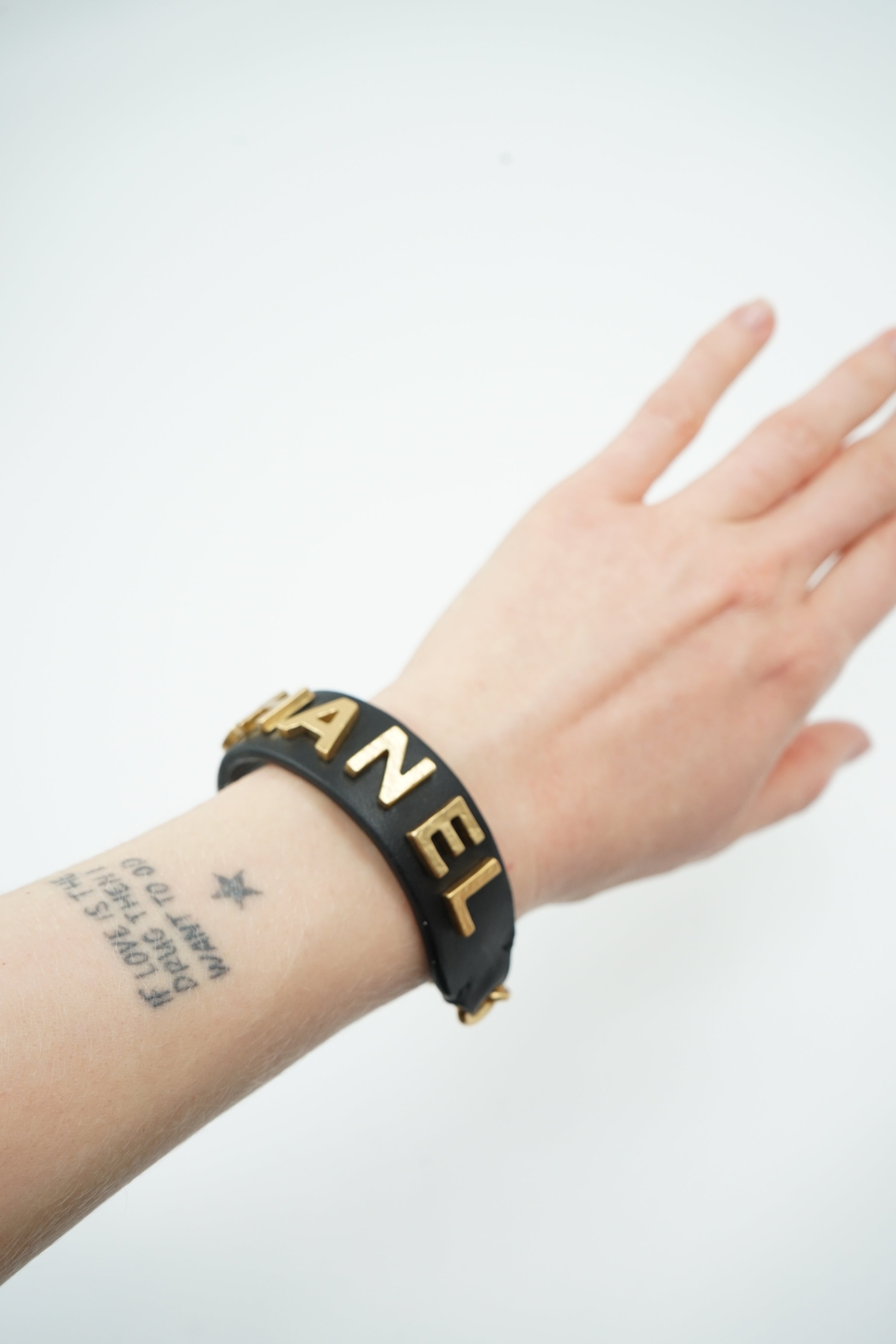 Chanel Leather Logo Bracelet