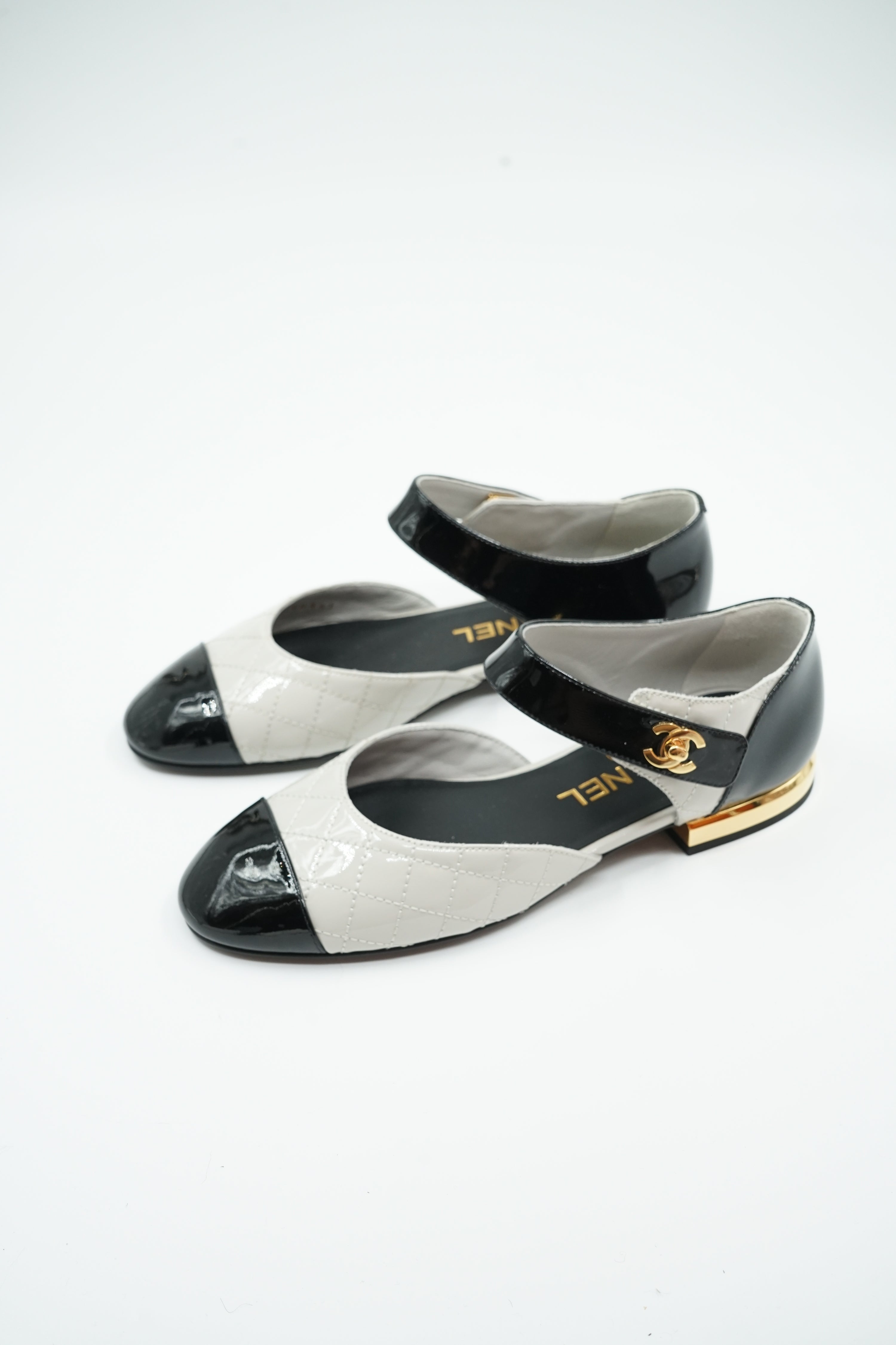 Chanel CC Turnlock Quilted Ballet Flats