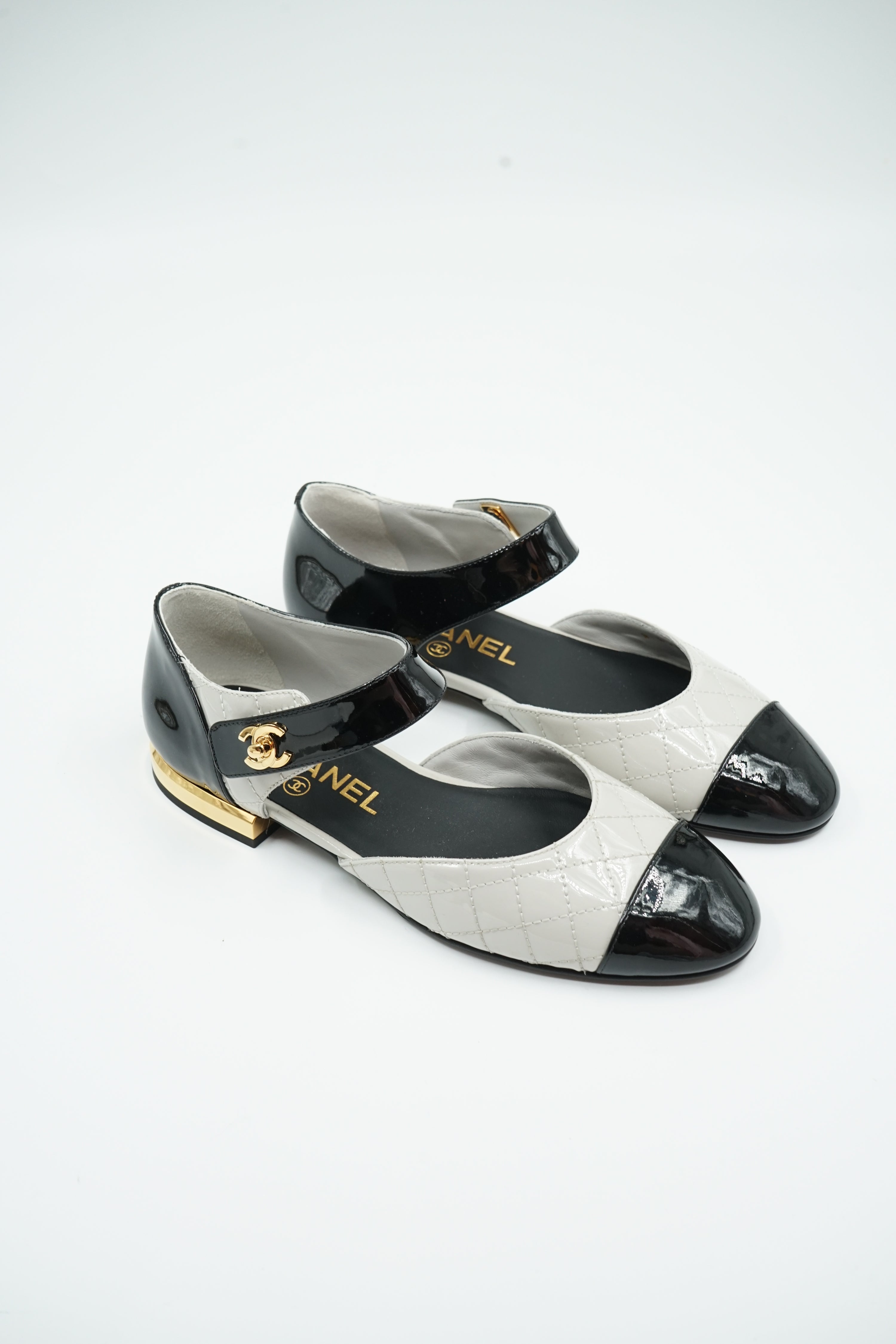 Chanel CC Turnlock Quilted Ballet Flats