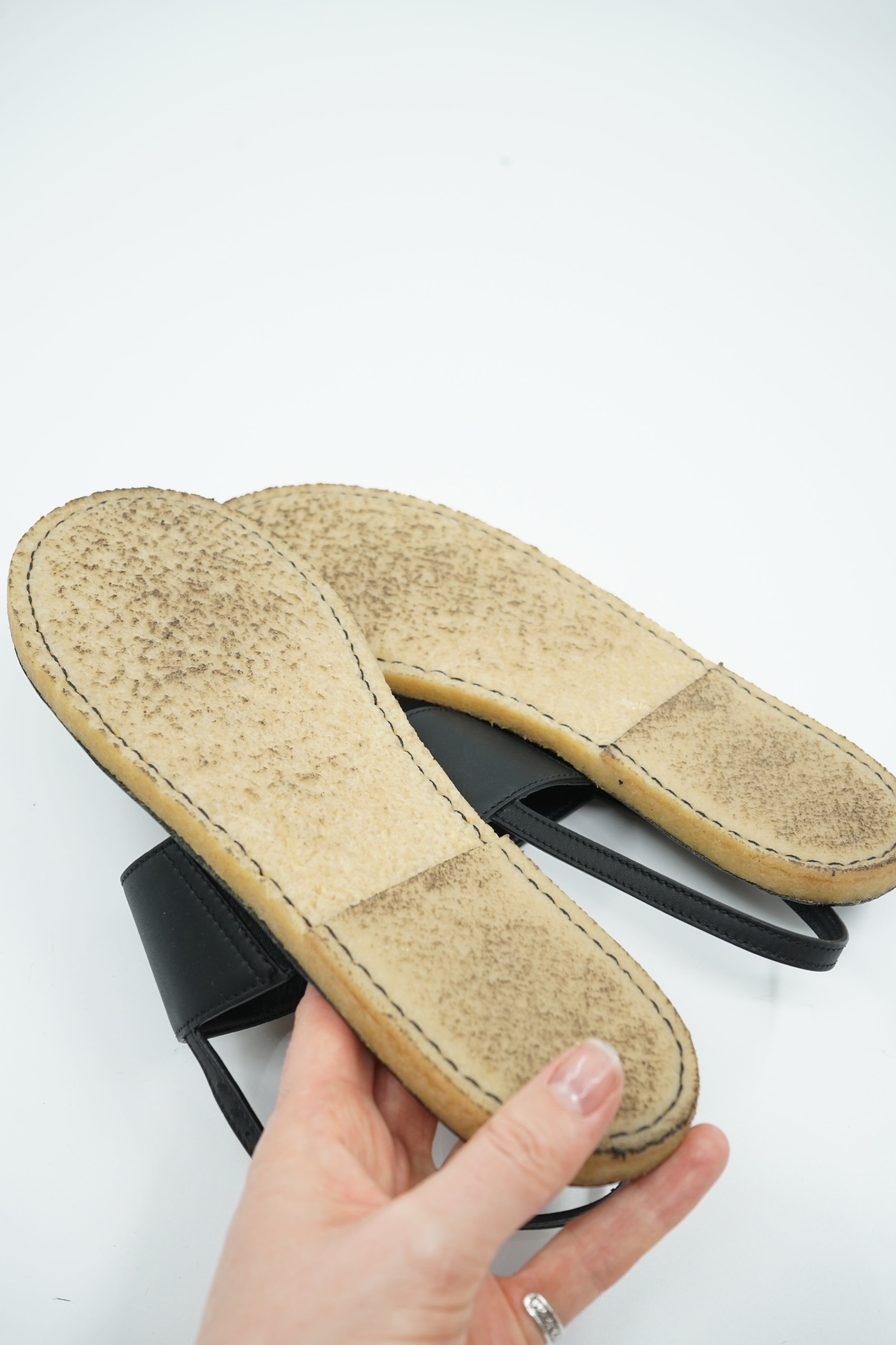 Chanel Open Logo Sandals Black